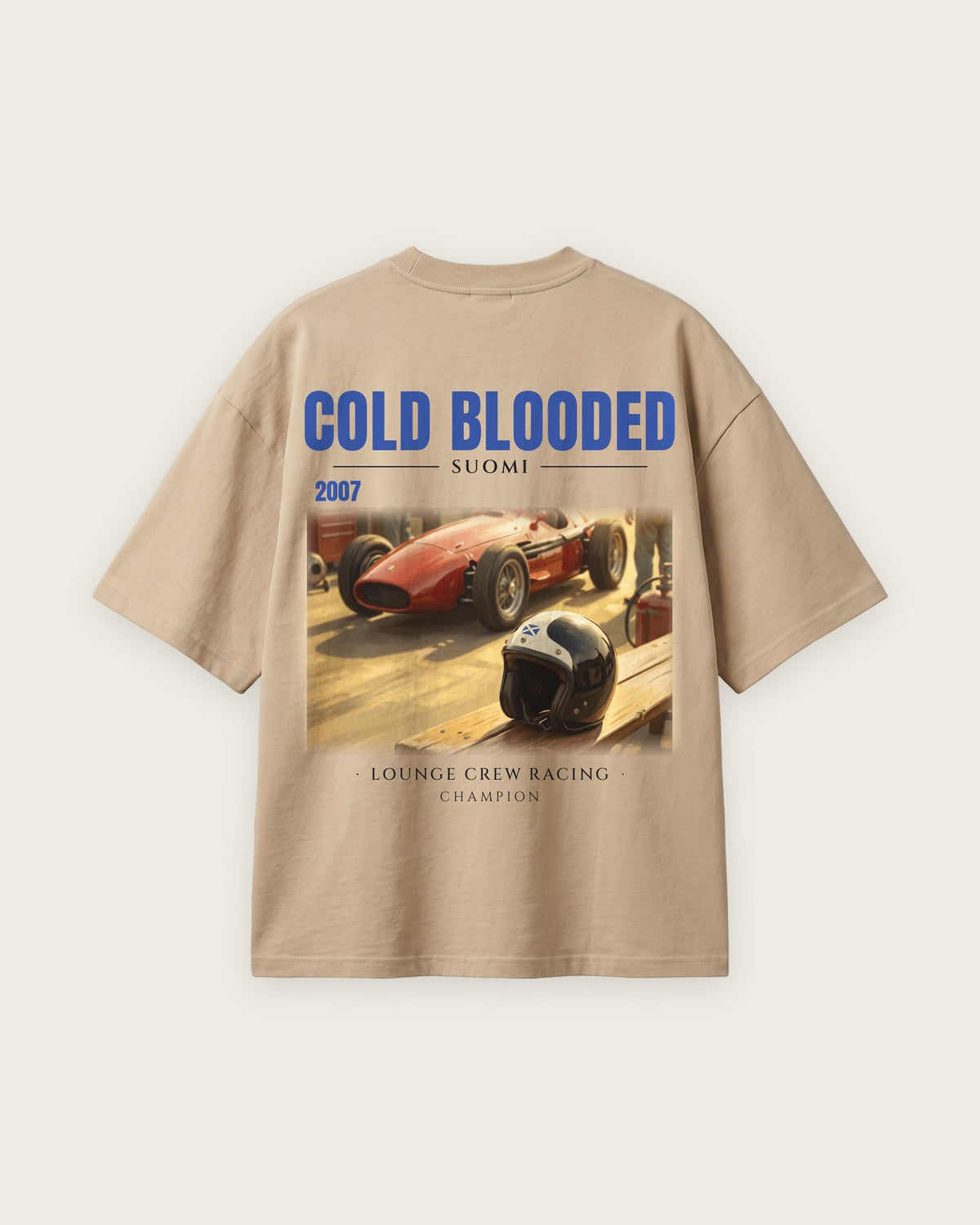 Camiseta “Cold Blooded 2007” — Areia — oversized
