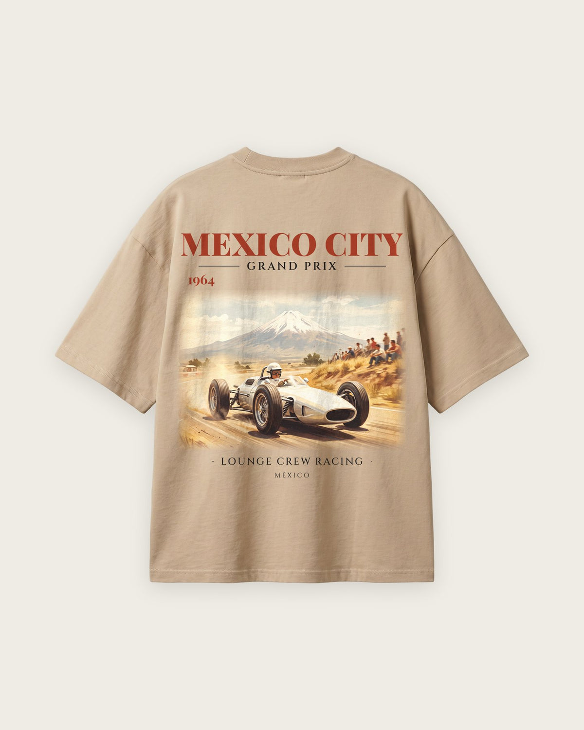 Camiseta “Mexico City Grand Prix 1964” — Areia — oversized