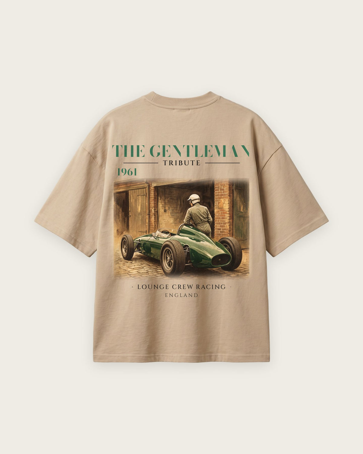Camiseta “The Gentleman 1961” — Areia — oversized