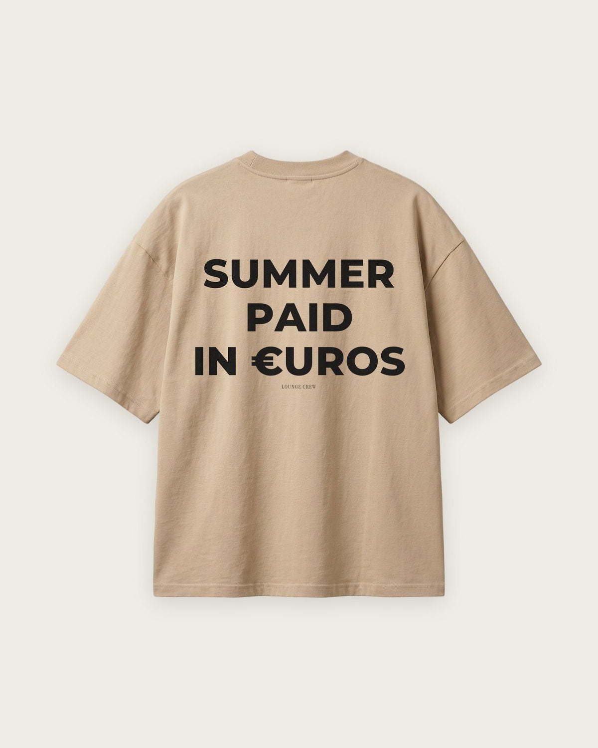 Camiseta Oversized “Summer Paid in Euros” — Areia