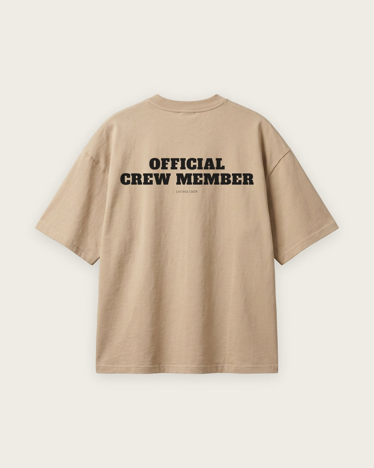 Camiseta Oversized “Official Crew Member” — Areia