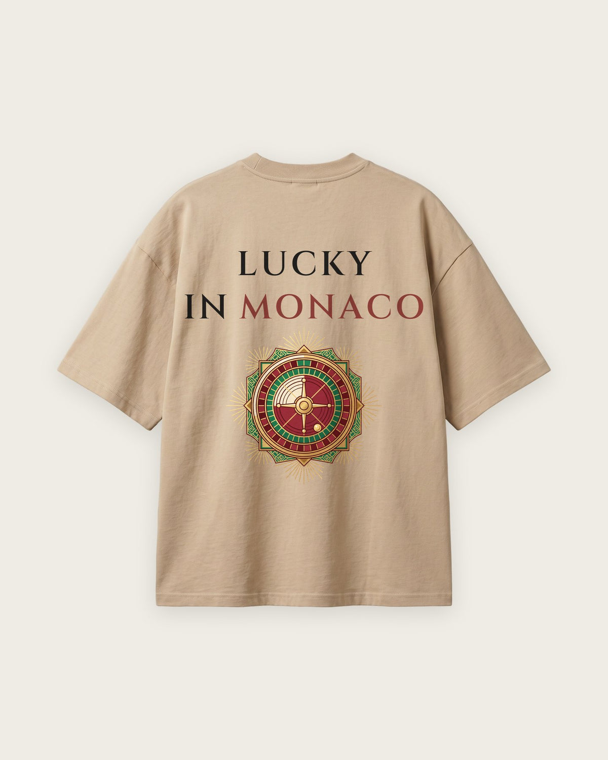 Camiseta Oversized “Lucky in Monaco” — Areia