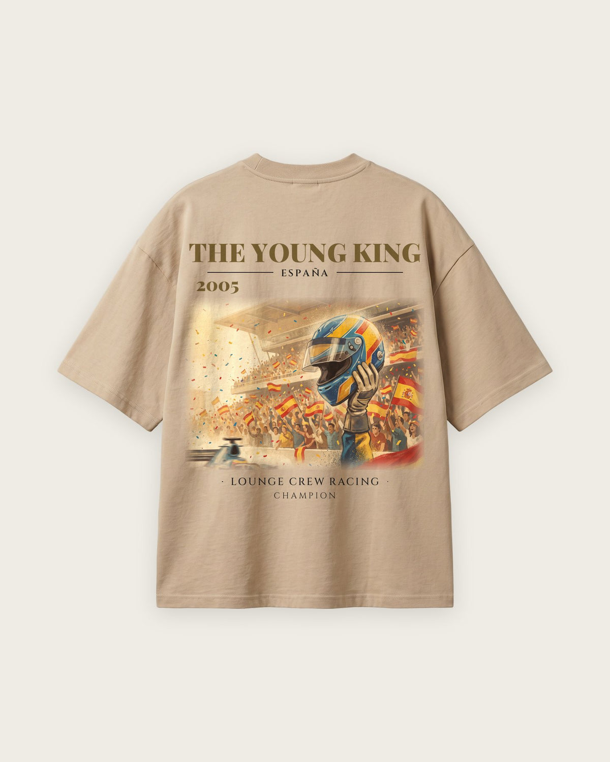 Camiseta “The Young King 2005” — Areia — oversized