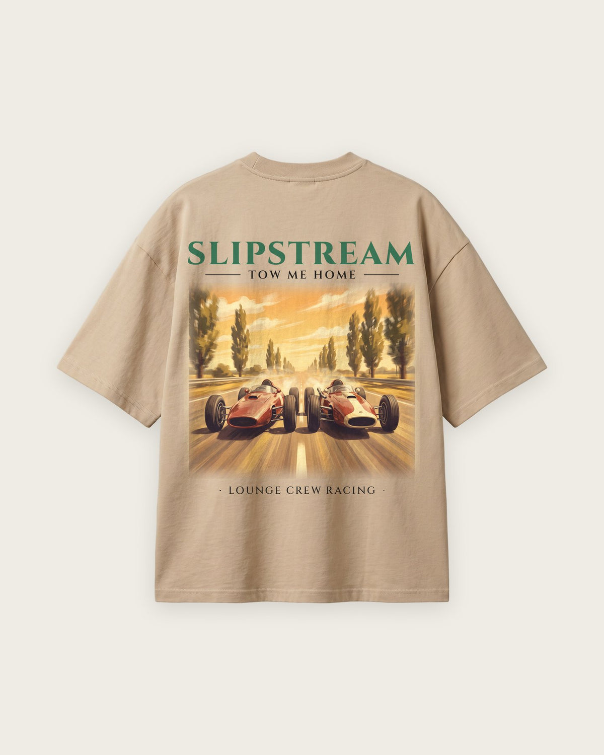 Camiseta “Slipstream” — Areia — oversized