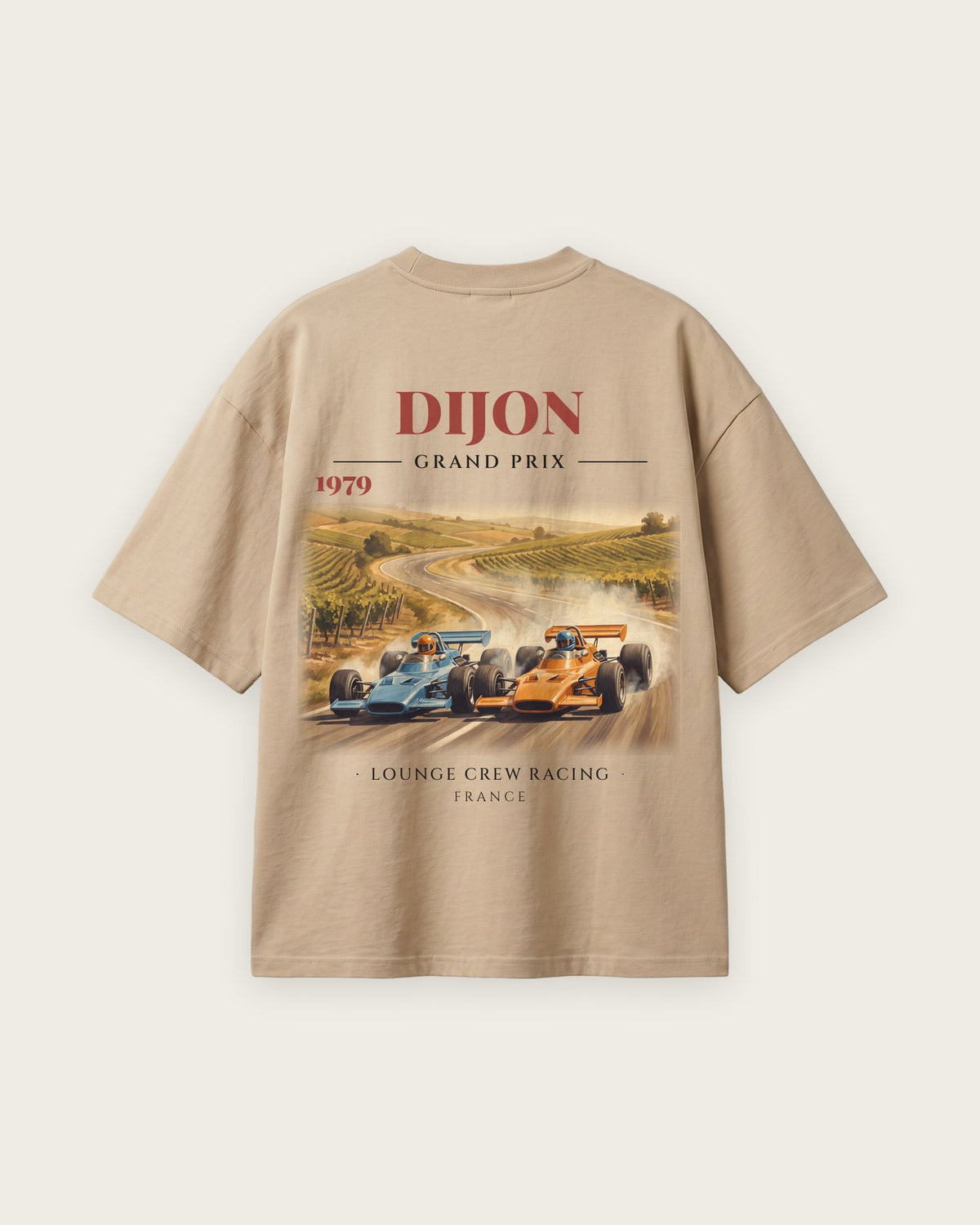 Camiseta “Dijon 1979” — Areia — oversized