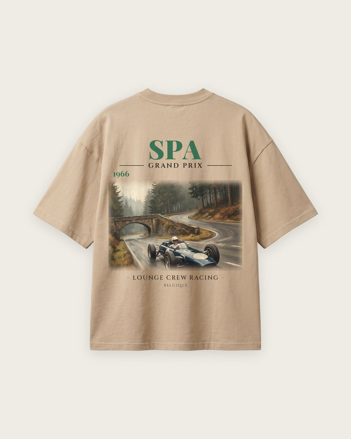 Camiseta “Spa Grand Prix 1966” — Areia — oversized