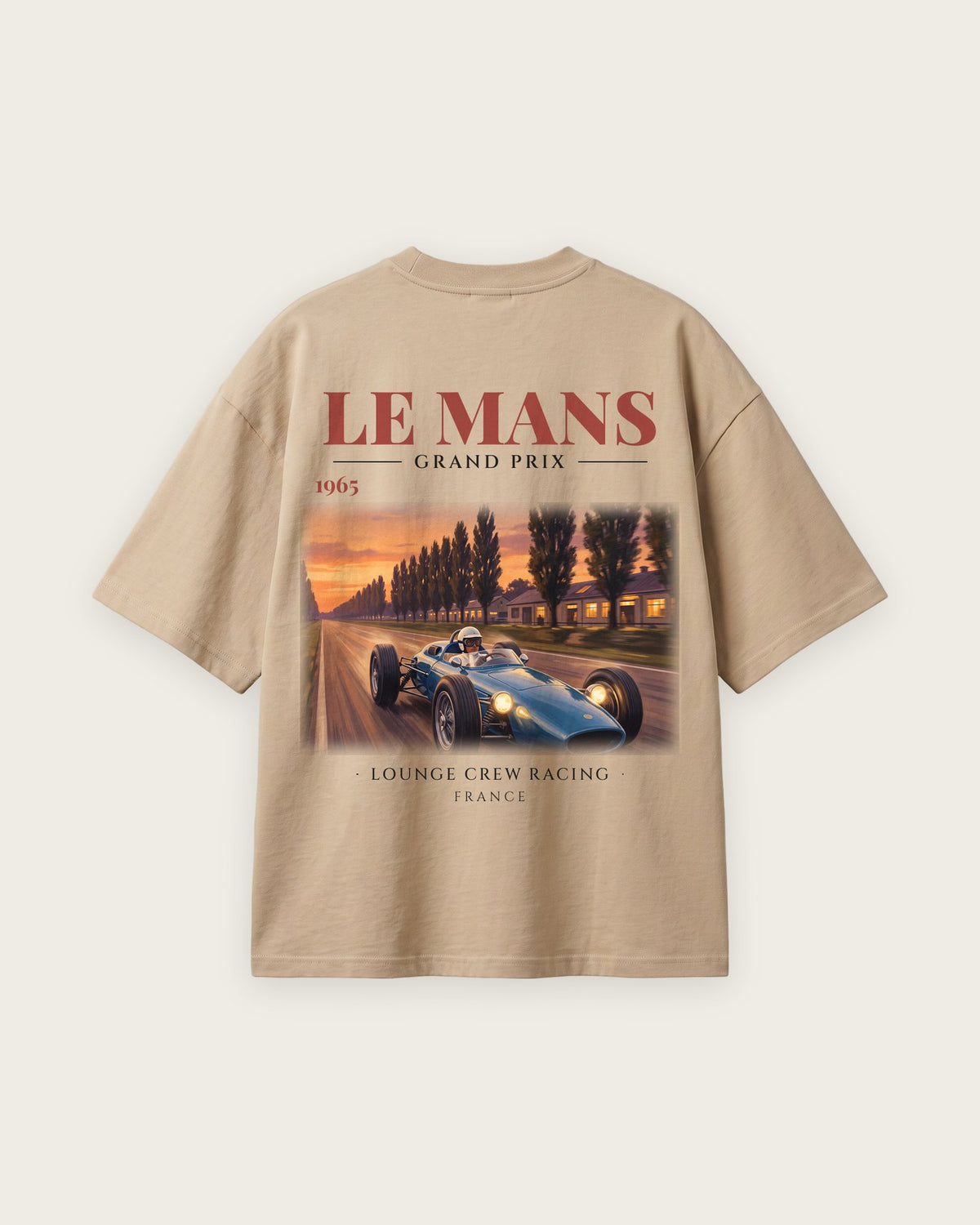 Camiseta “Le Mans Grand Prix 1965” — Areia — oversized