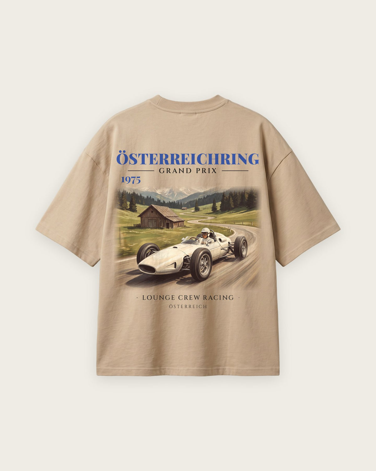 Camiseta “Österreichring Grand Prix 1975” — Areia — oversized