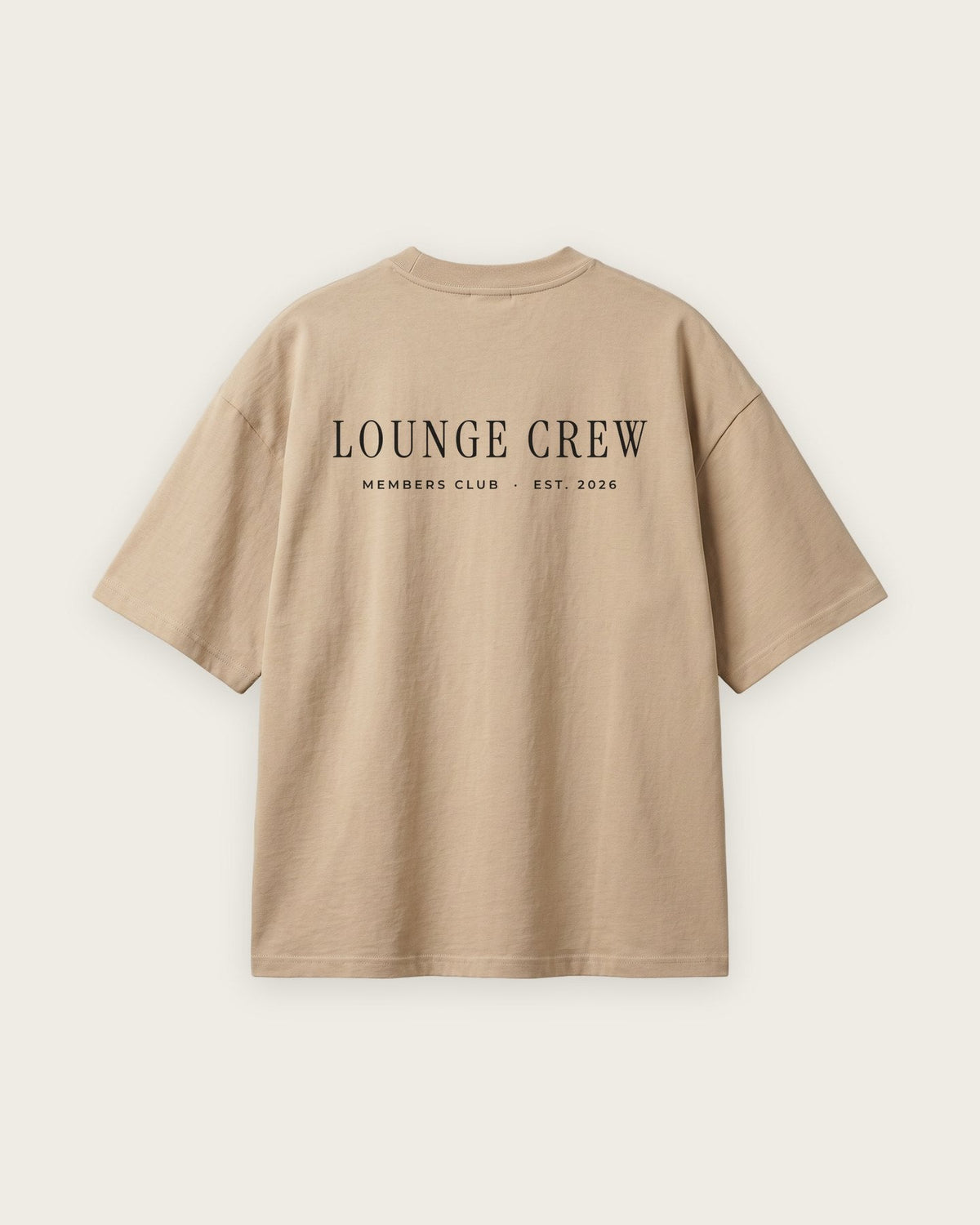 Camiseta Oversized “Lounge Crew” — Areia