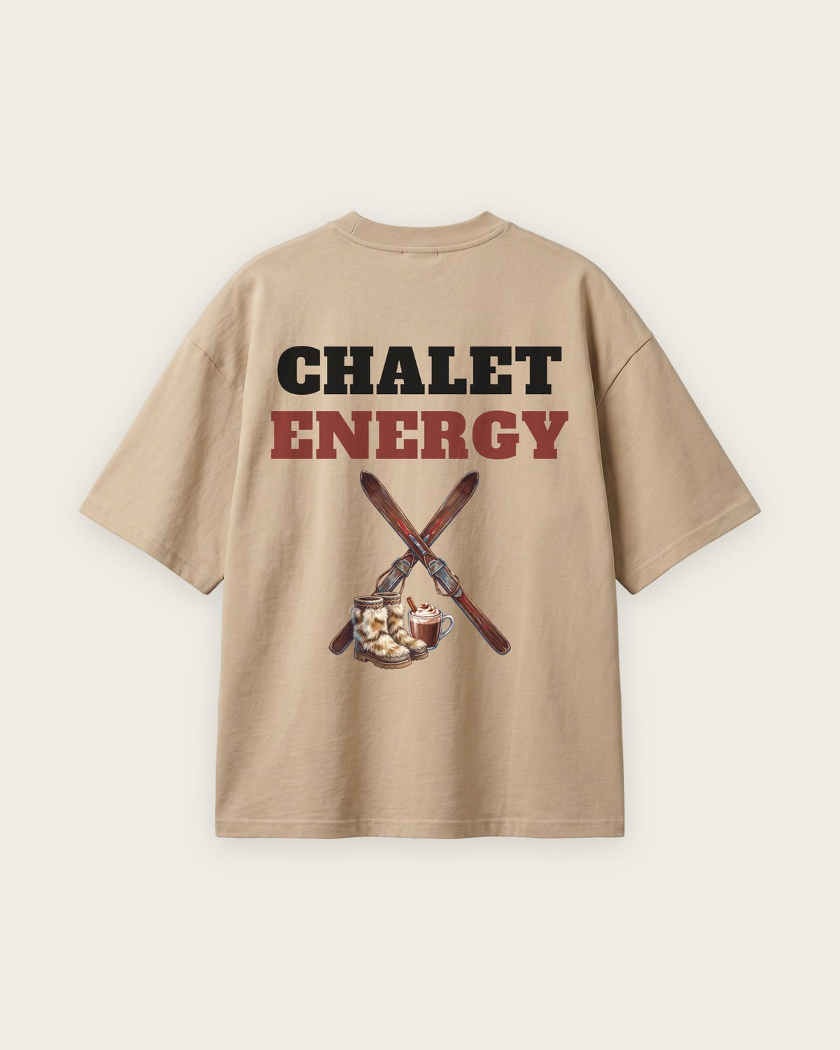 Camiseta Oversized “Chalet Energy” — Areia