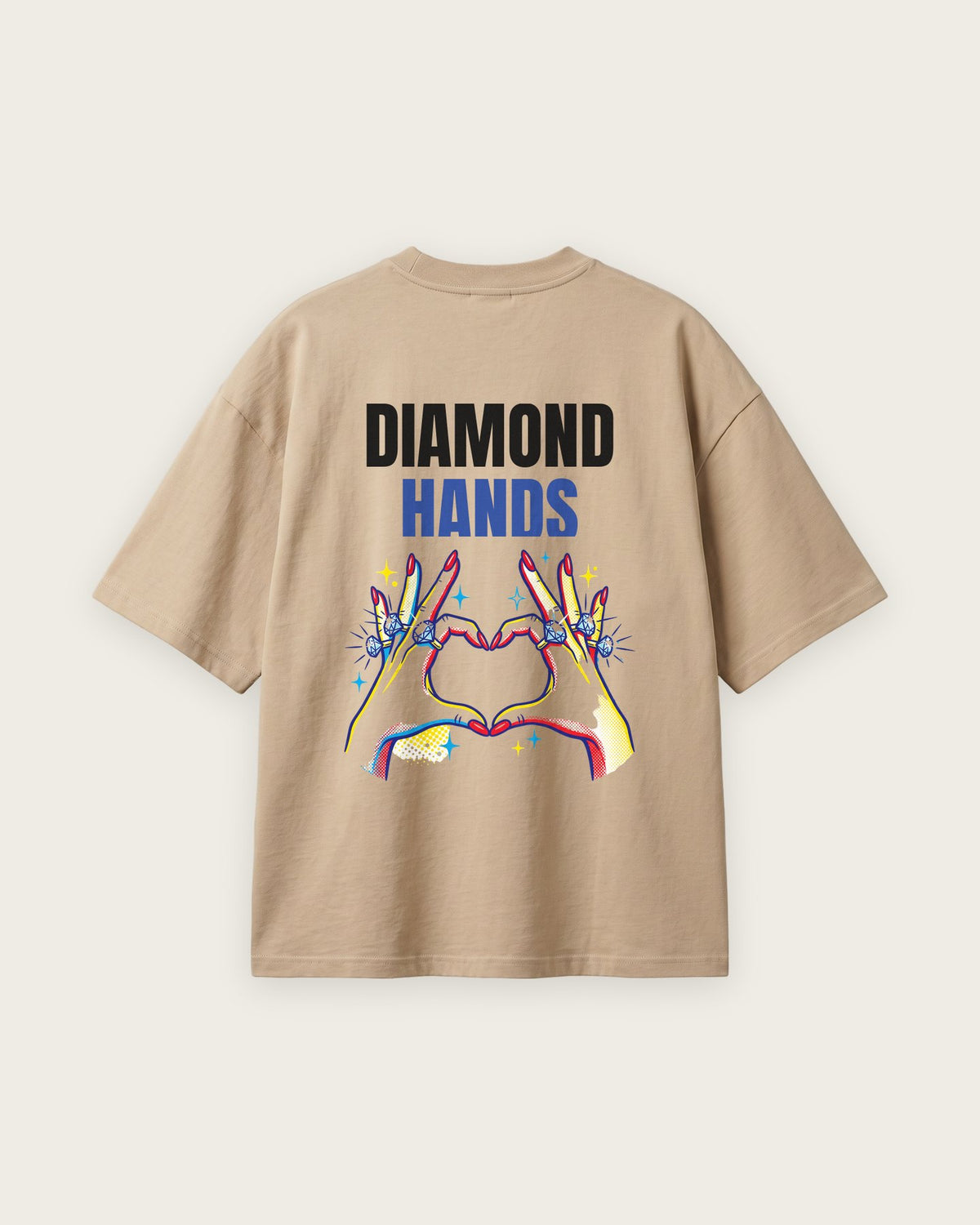 Camiseta Oversized “Diamond Hands” — Areia
