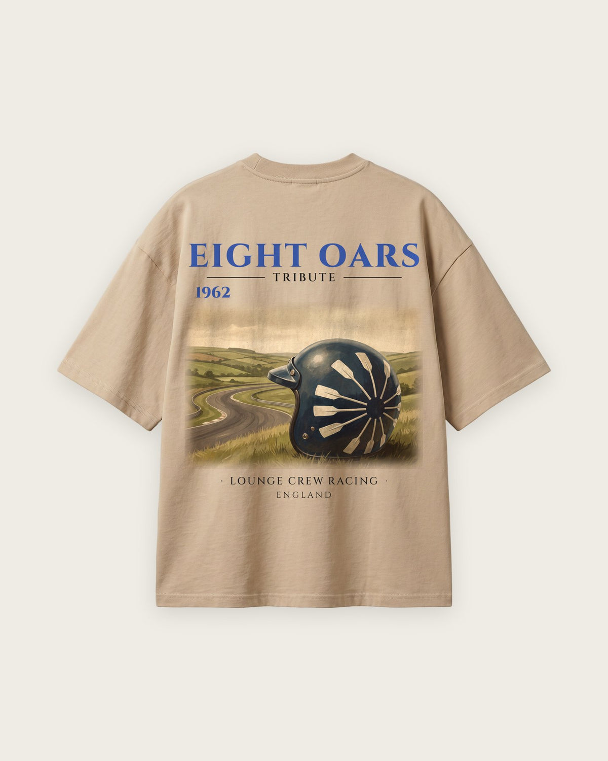 Camiseta “Eight Oars 1962” — Areia — oversized