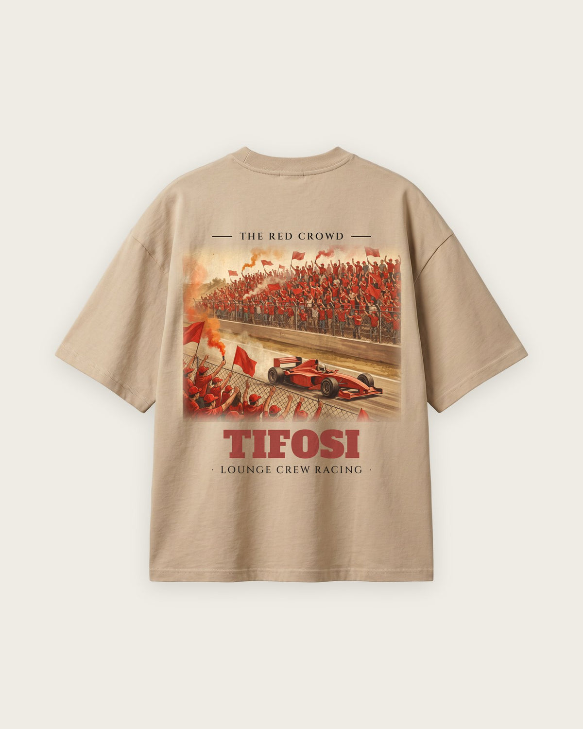 Camiseta “Tifosi” — Areia — oversized