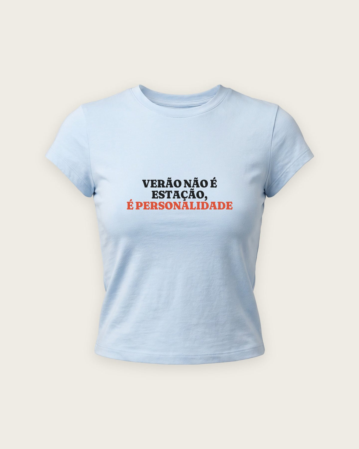 Baby Tee “Verão é Personalidade” — Azul Bebê
