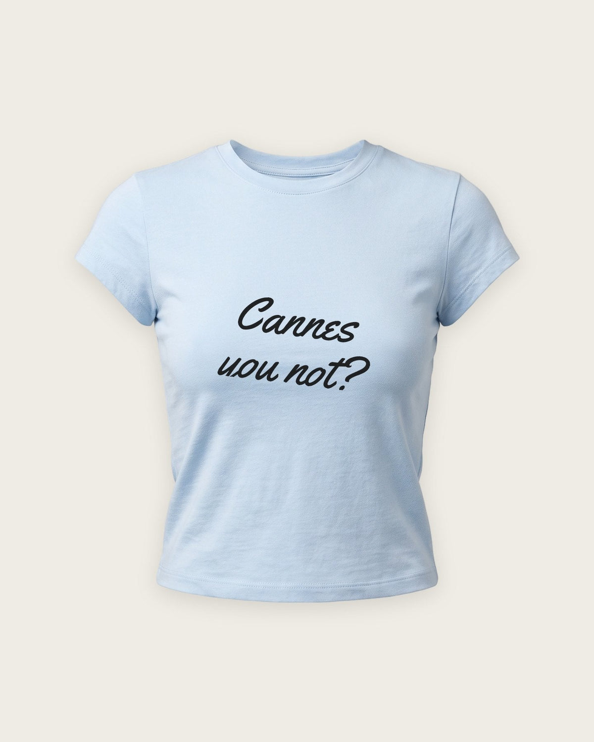 Baby Tee “Cannes You Not” — Azul Bebê