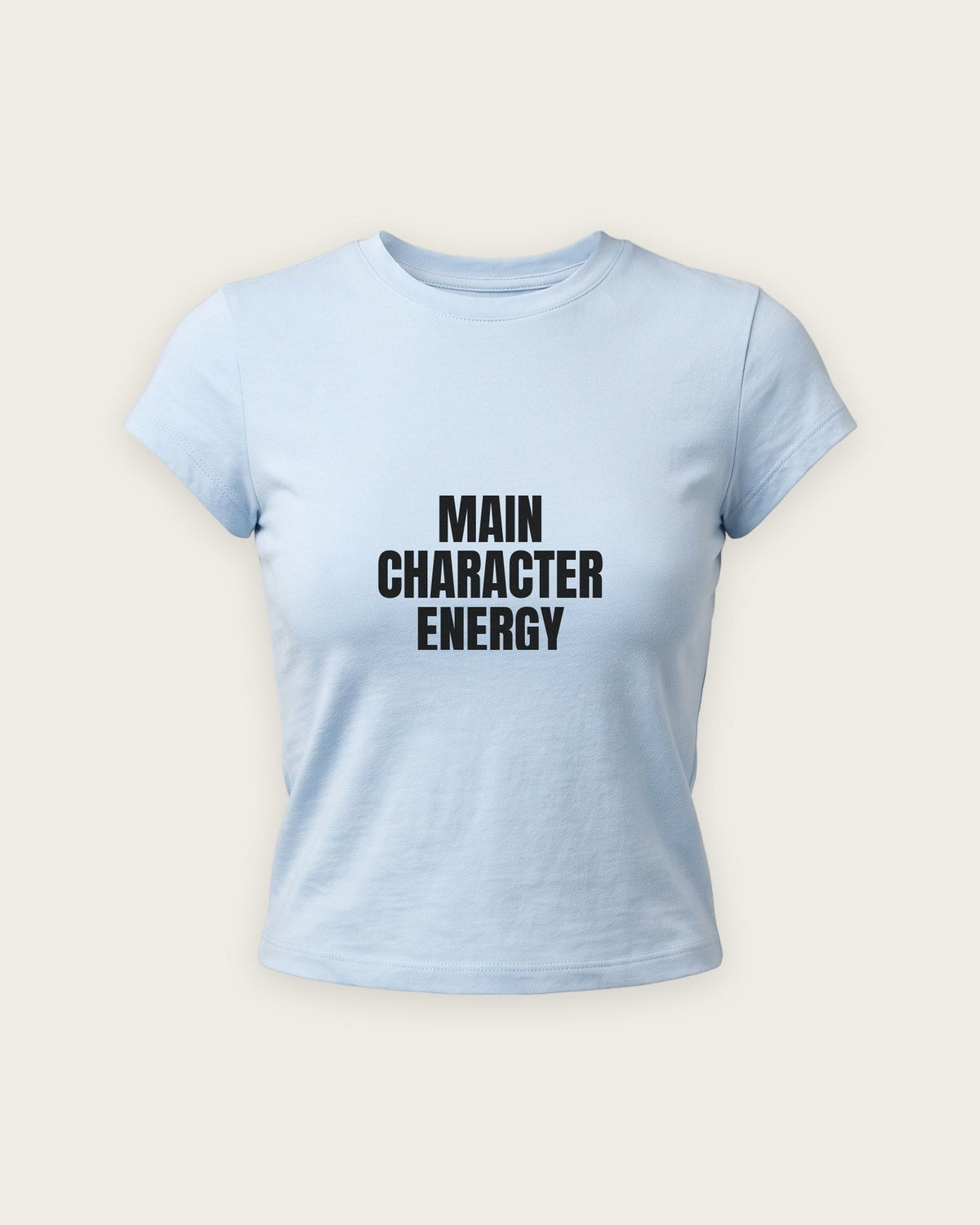 Baby Tee “Main Character Energy” — Azul Bebê