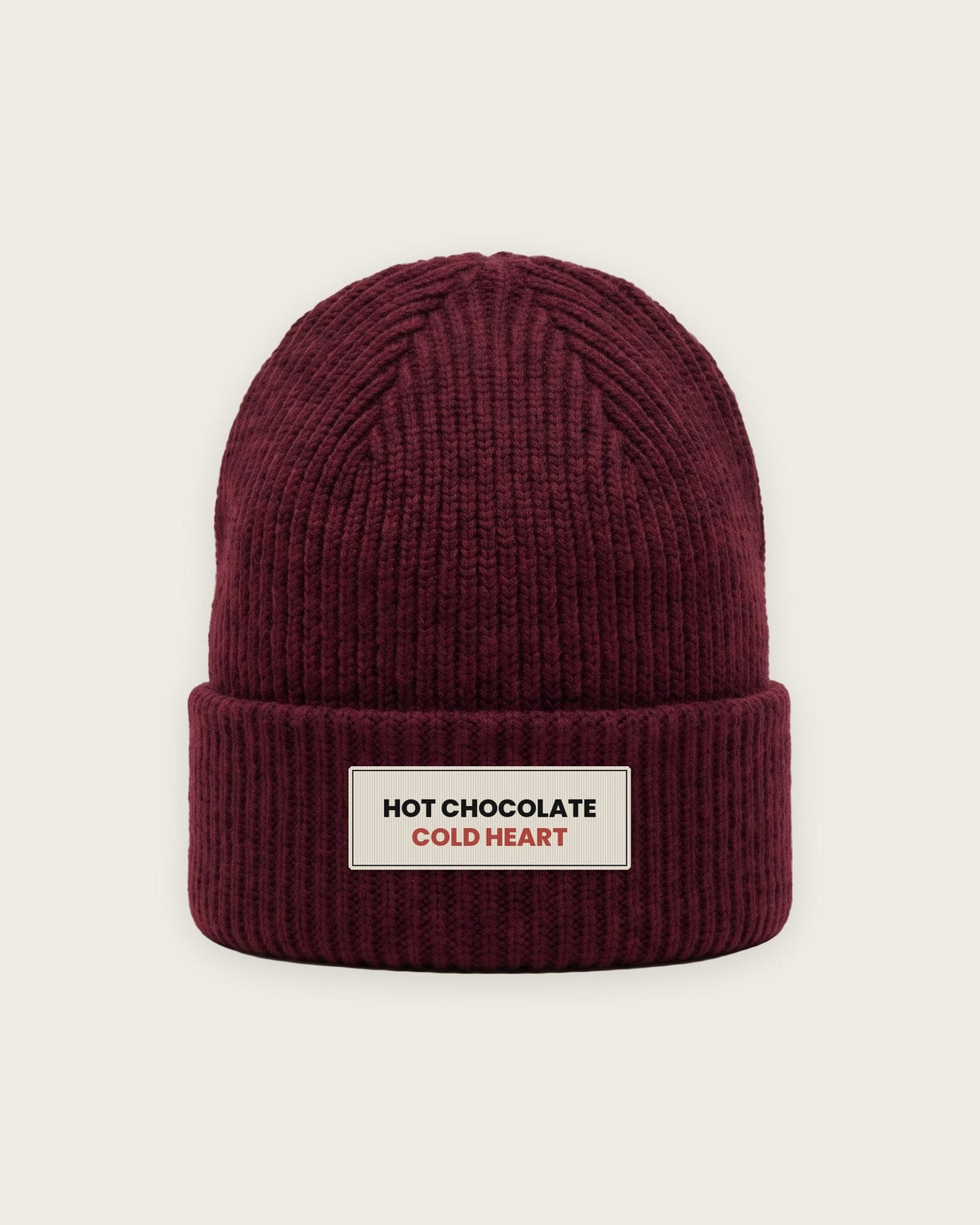 Gorro Canelado “Hot Chocolate, Cold Heart” — Bordô