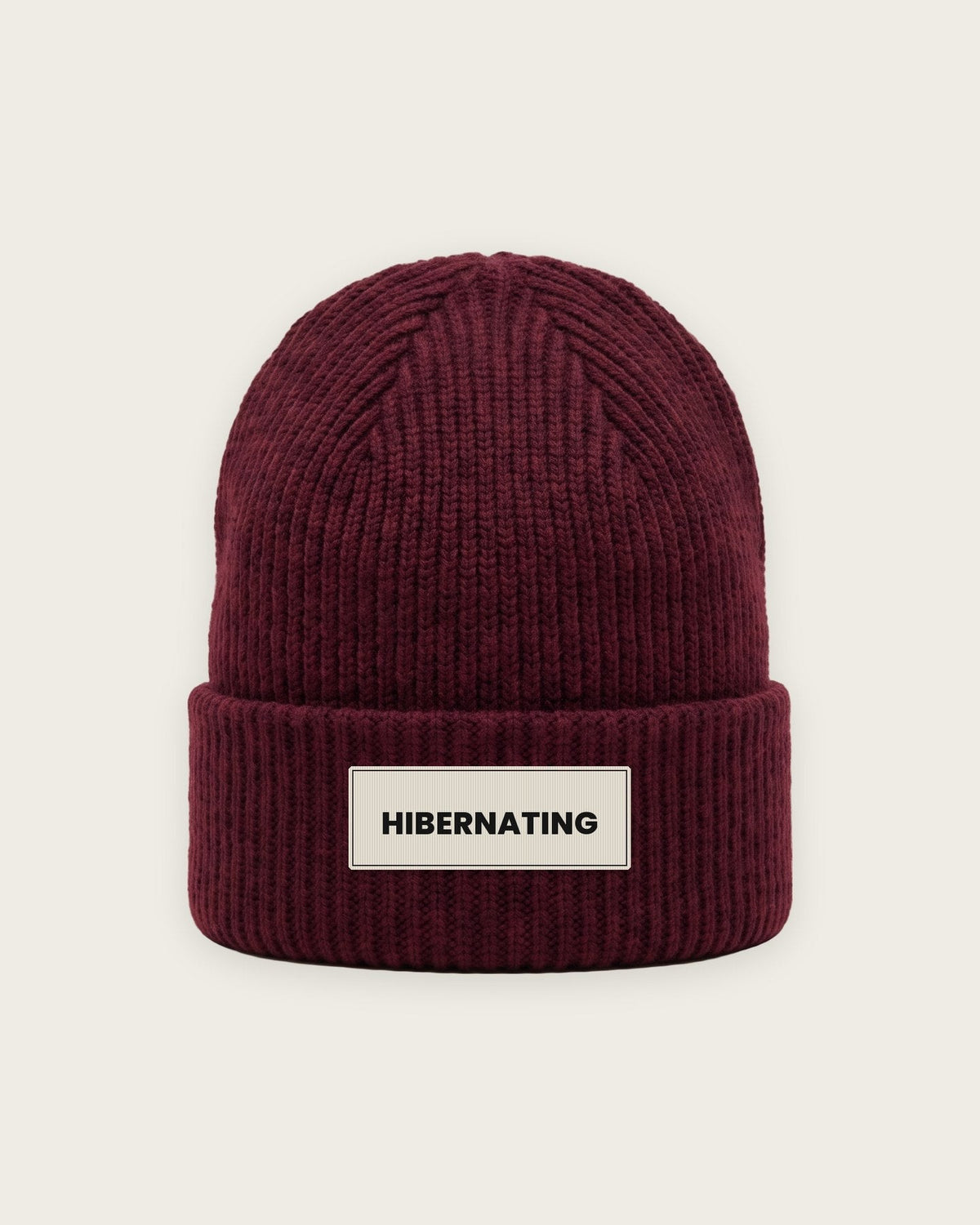 Gorro Canelado “Hibernating With My Investments” — Bordô