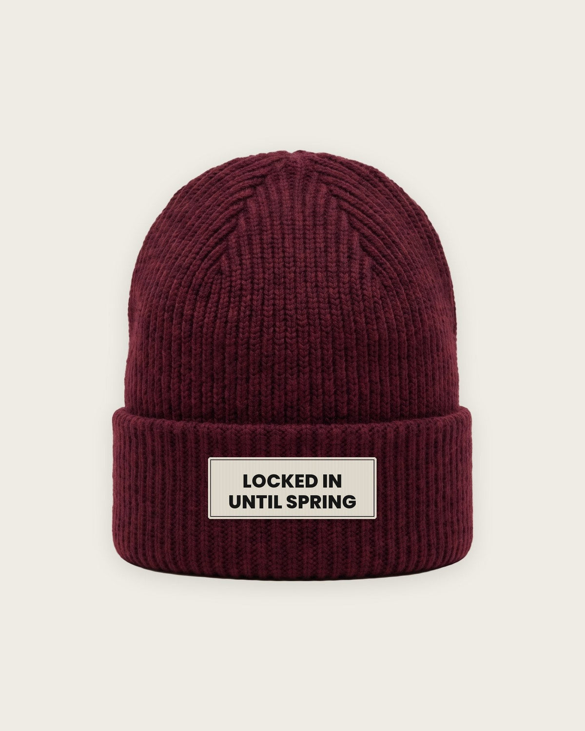 Gorro Canelado “Locked In Until Spring” — Bordô