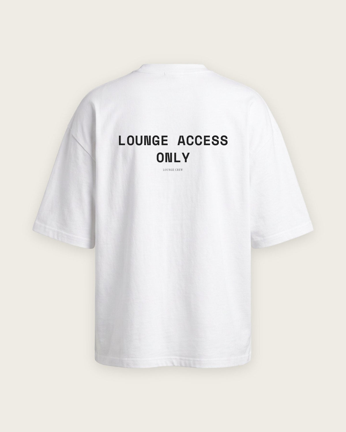 Camiseta Oversized “Lounge Access Only” — Branco