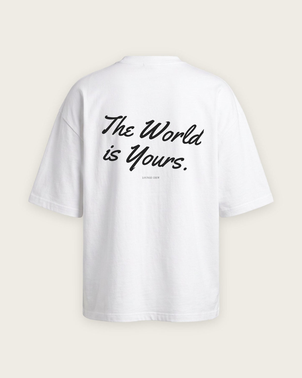 Camiseta Oversized “The World Is Yours” — Branco