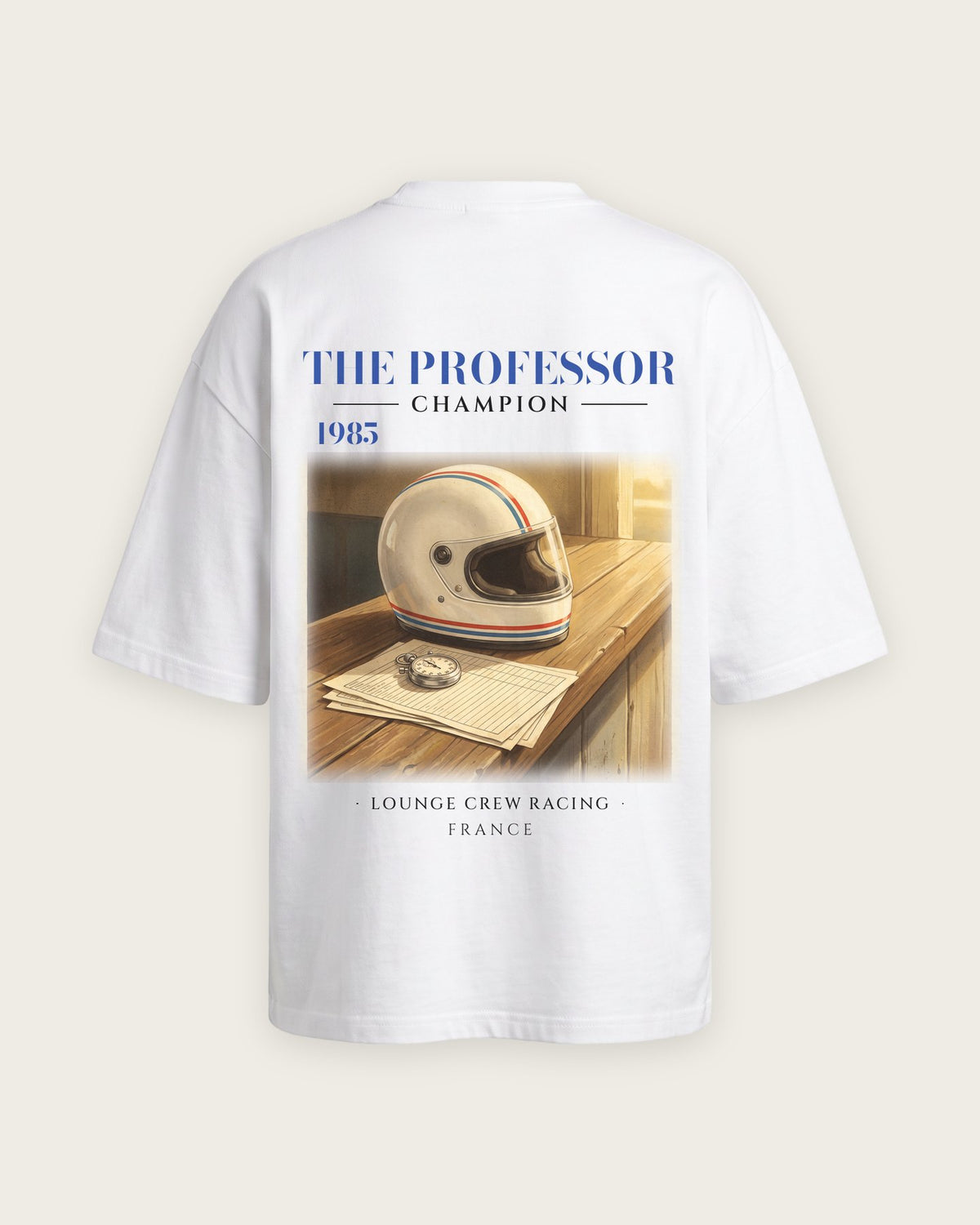 Camiseta “The Professor 1985” — Branco — oversized