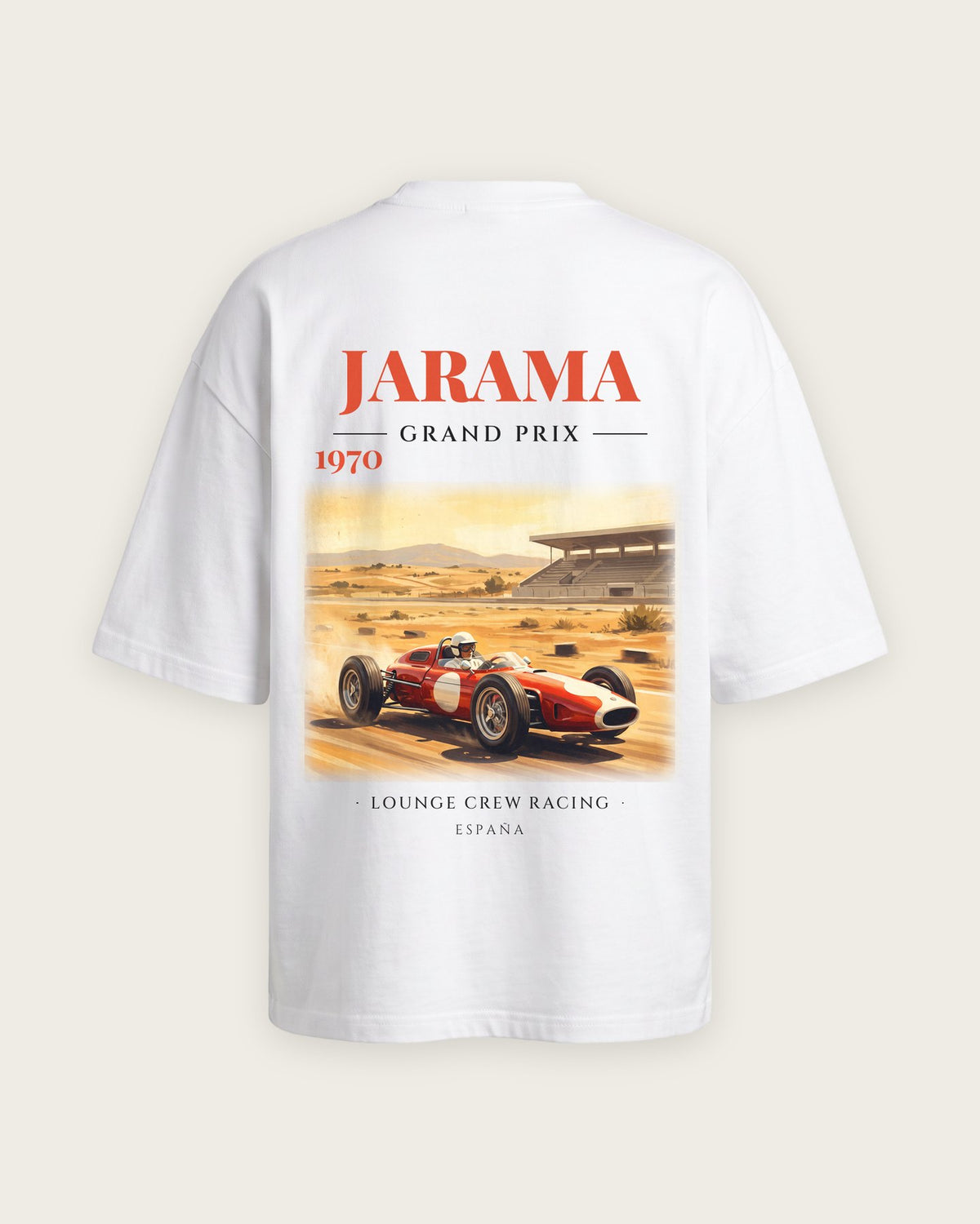 Camiseta “Jarama Grand Prix 1970” — Branco — oversized