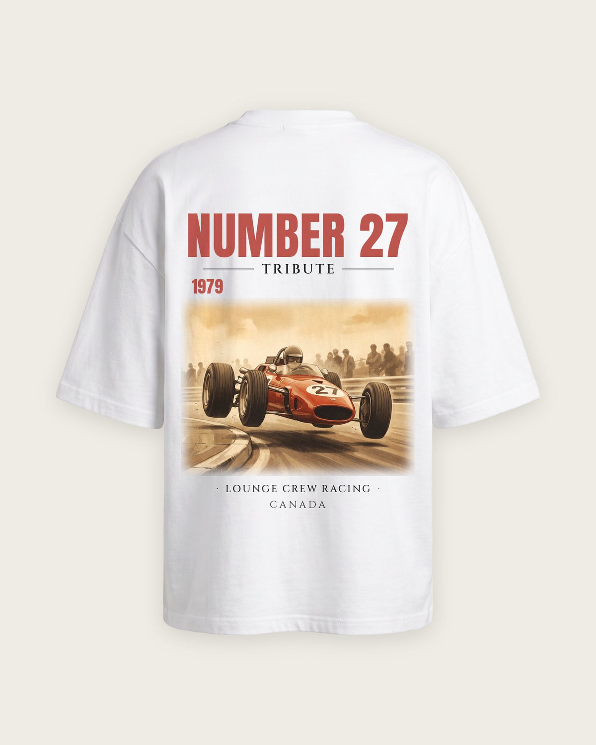 Camiseta “Number 27 · 1979” — Branco — oversized