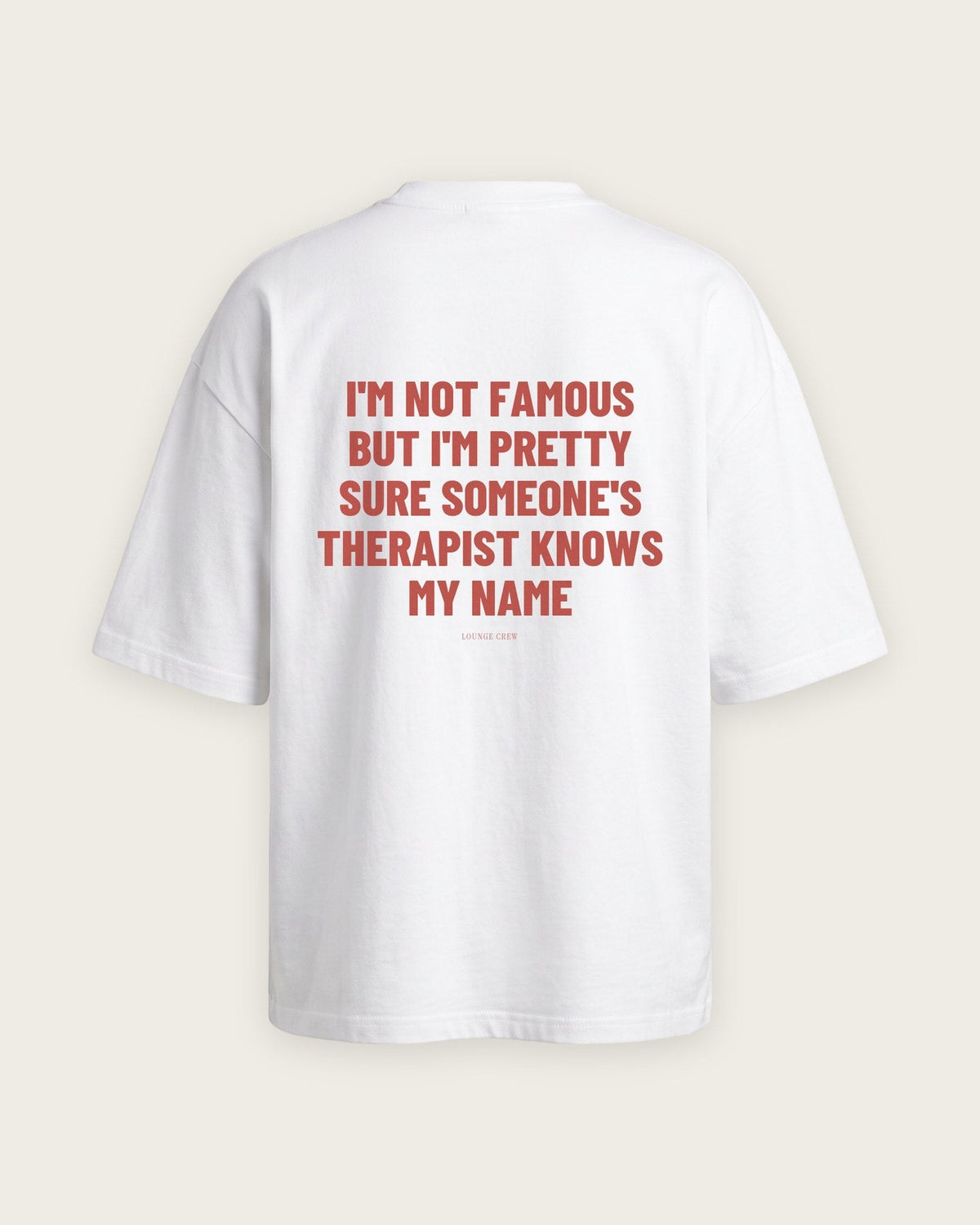 Camiseta Oversized “Someone's Therapist Knows My Name” — Branco