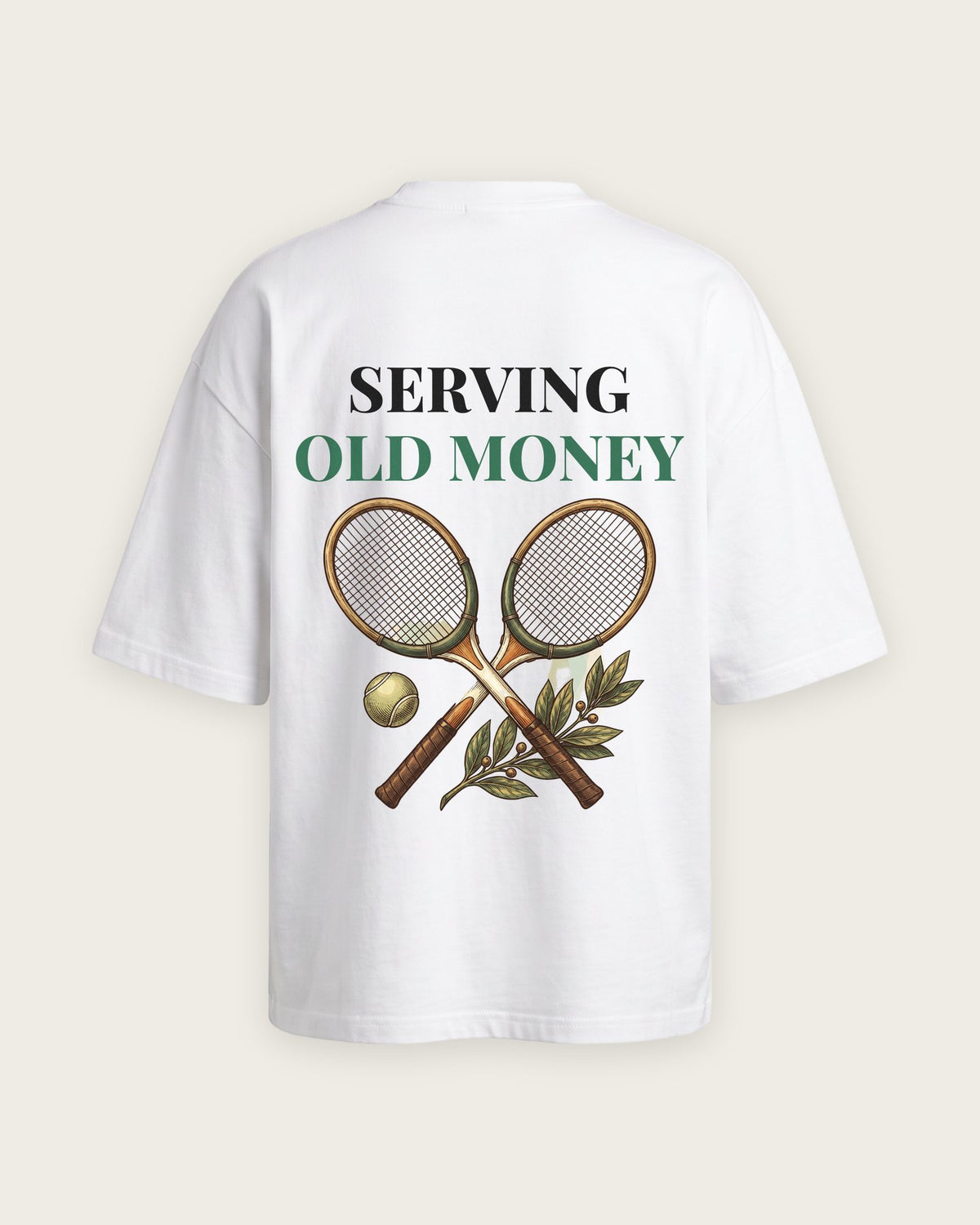 Camiseta Oversized “Serving Old Money” — Branco