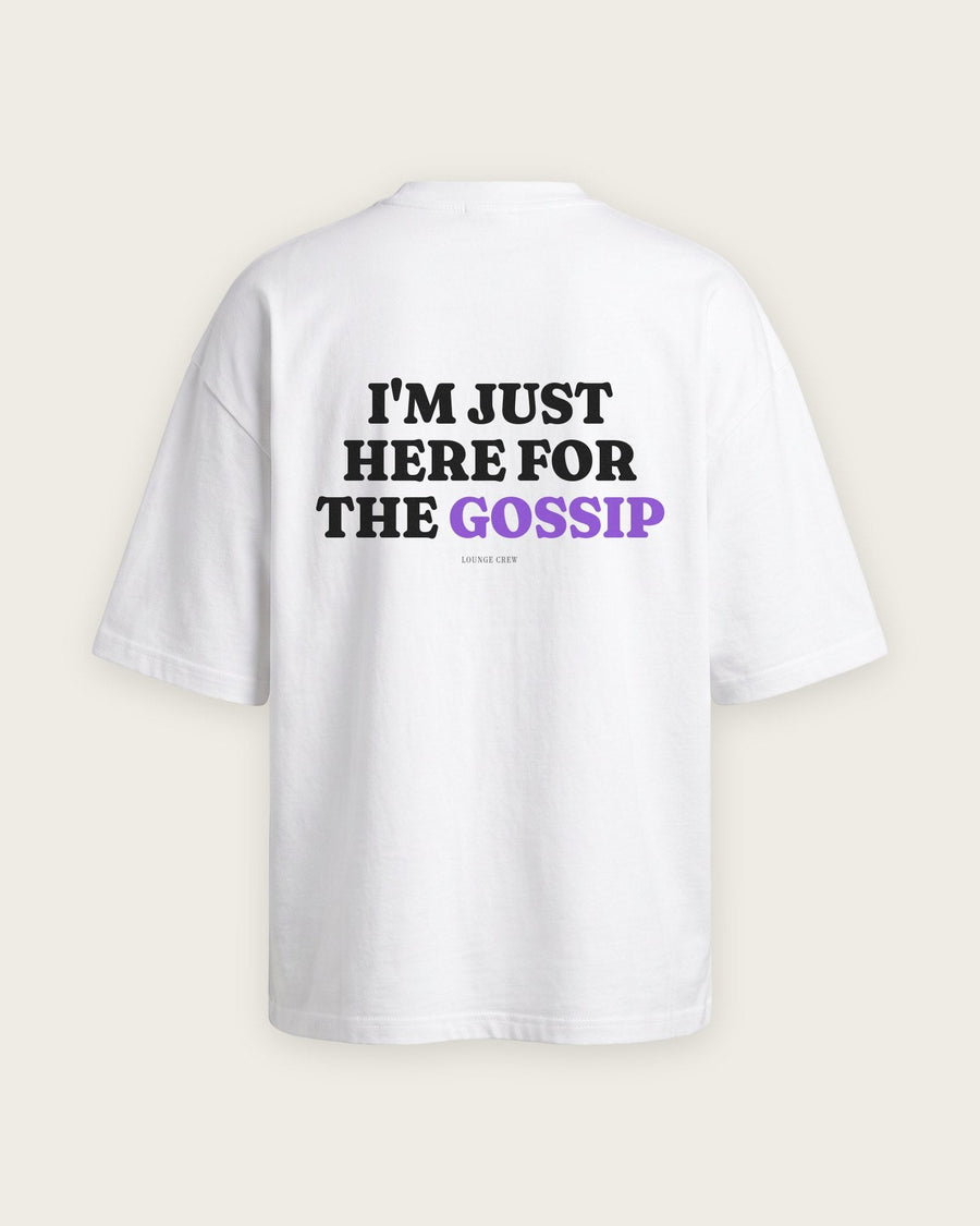 Camiseta Oversized “Just Here for the Gossip”