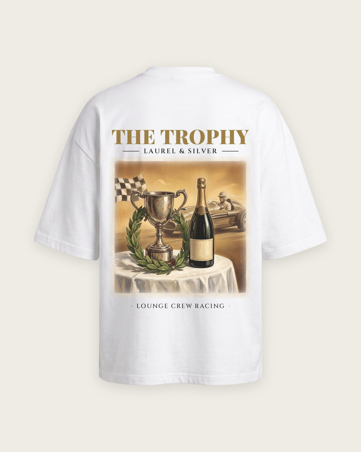Camiseta “The Trophy” — Branco — oversized