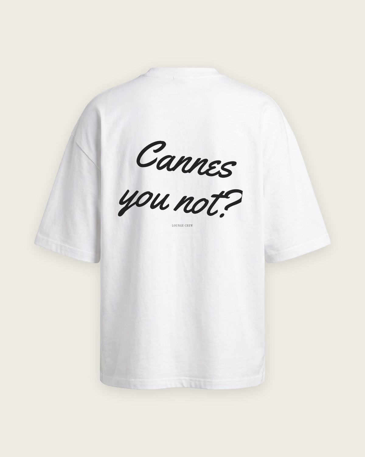 Camiseta Oversized “Cannes You Not” — Branco