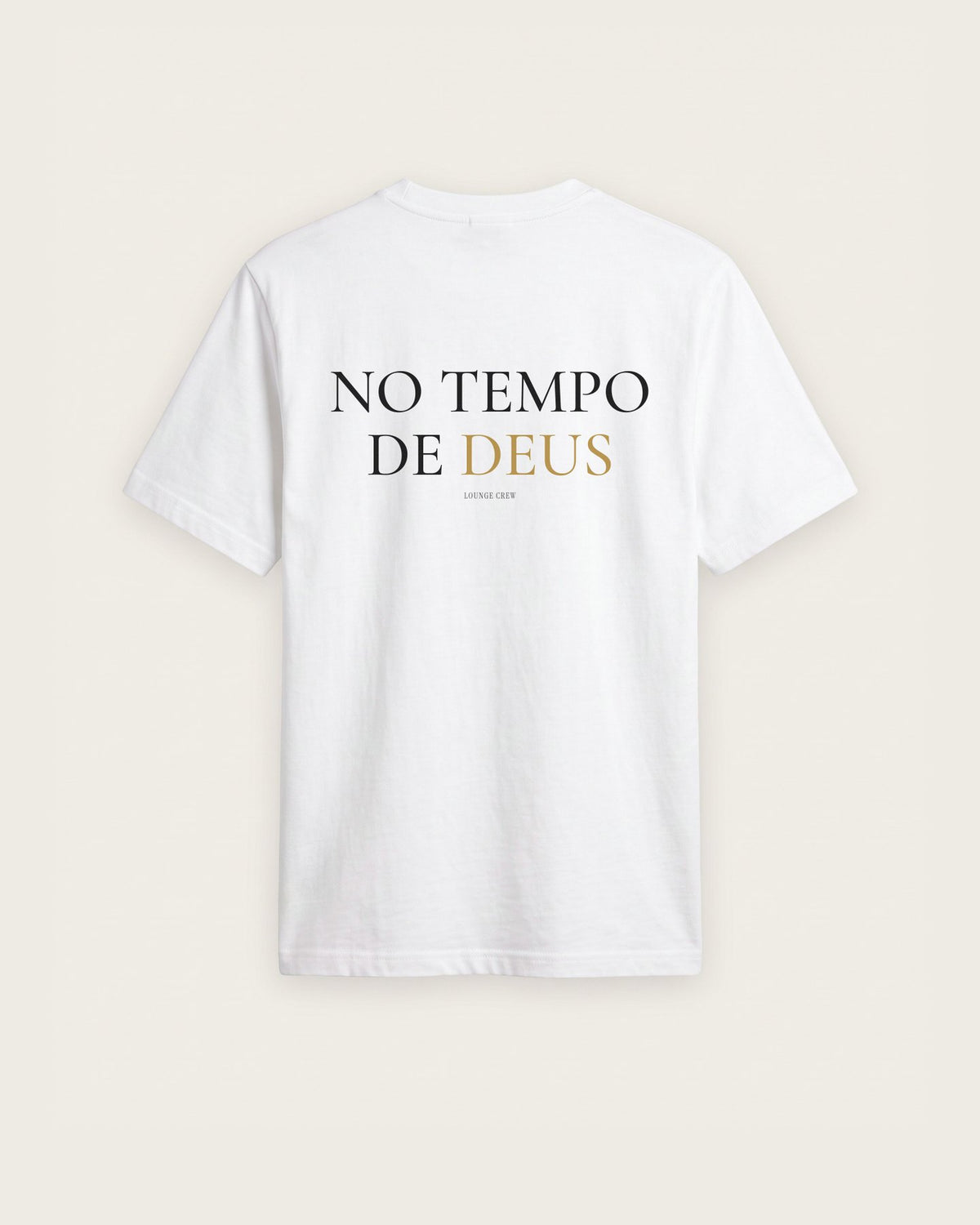 Camiseta “No Tempo de Deus” — Branco — regular