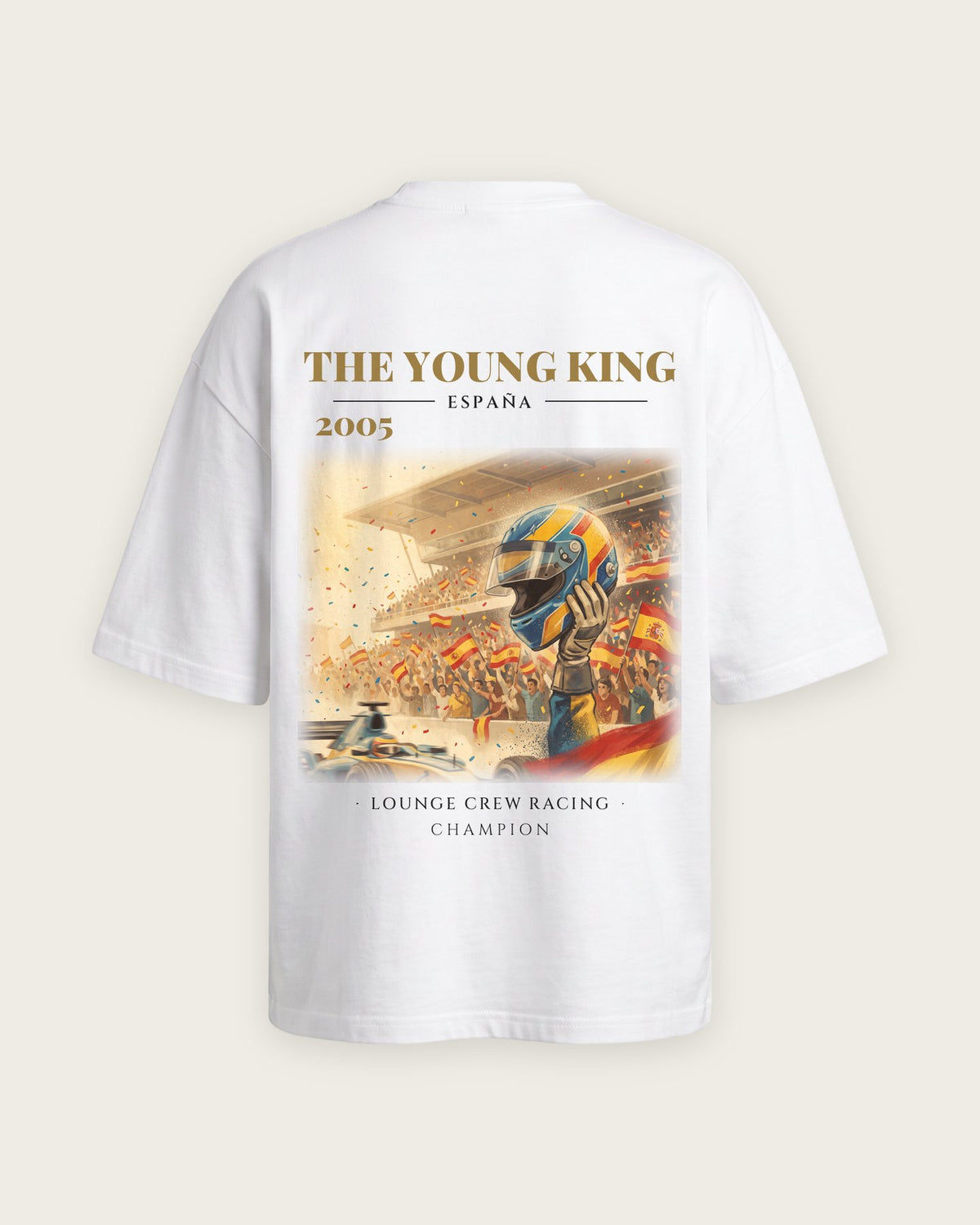 Camiseta “The Young King 2005” — Branco — oversized