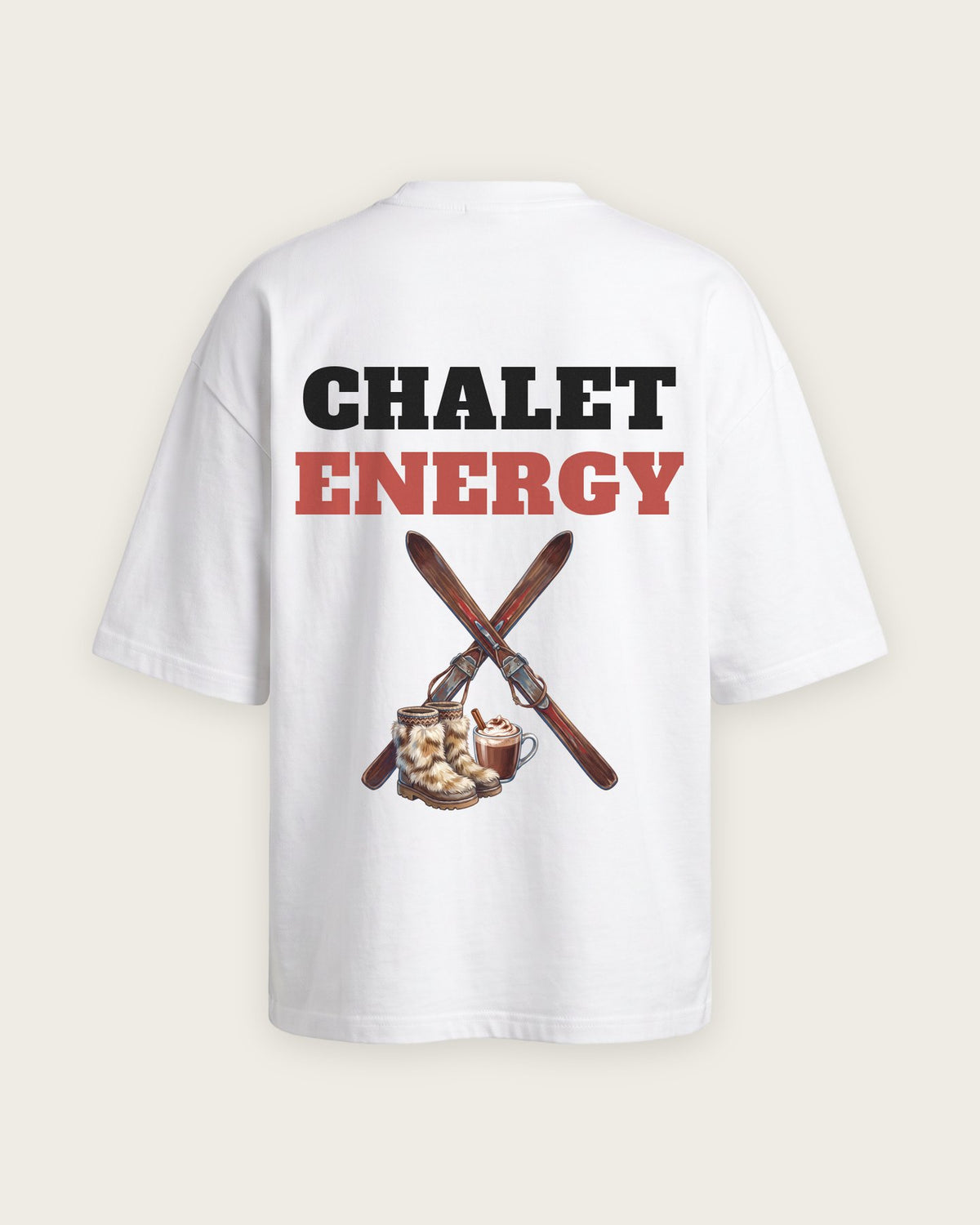 Camiseta Oversized “Chalet Energy” — Branco