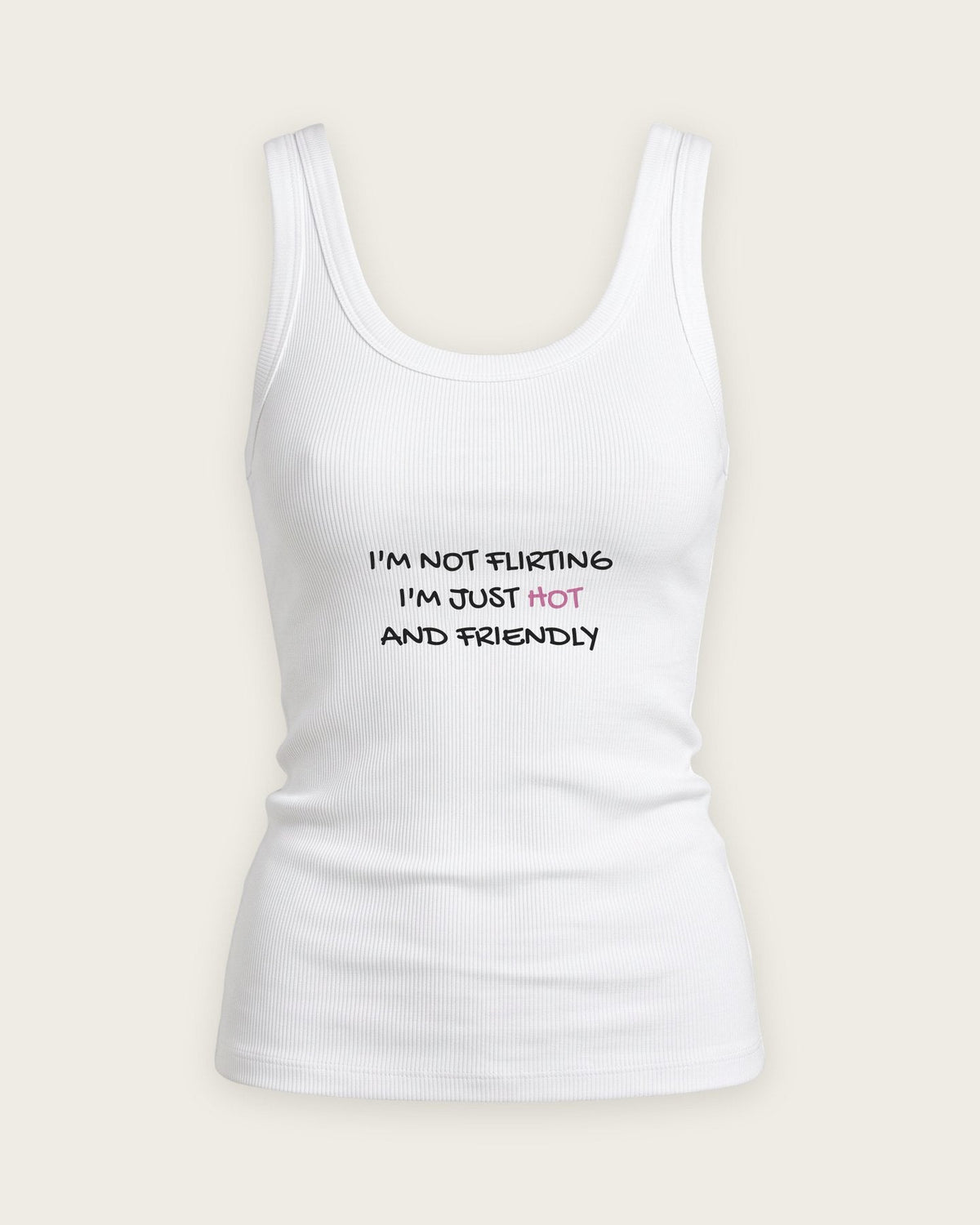 Regata Canelada “Not Flirting, Just Hot and Friendly” — Branco
