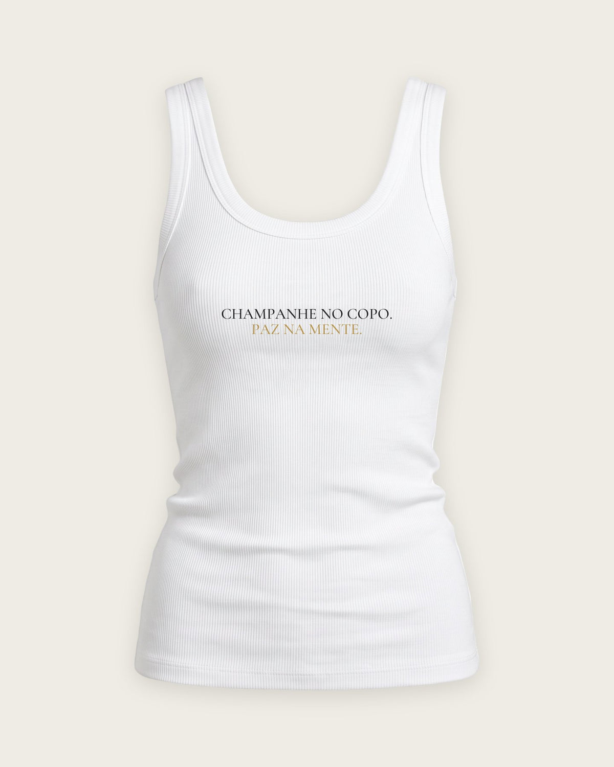 Regata Canelada “Champanhe no Copo, Paz na Mente” — Branco