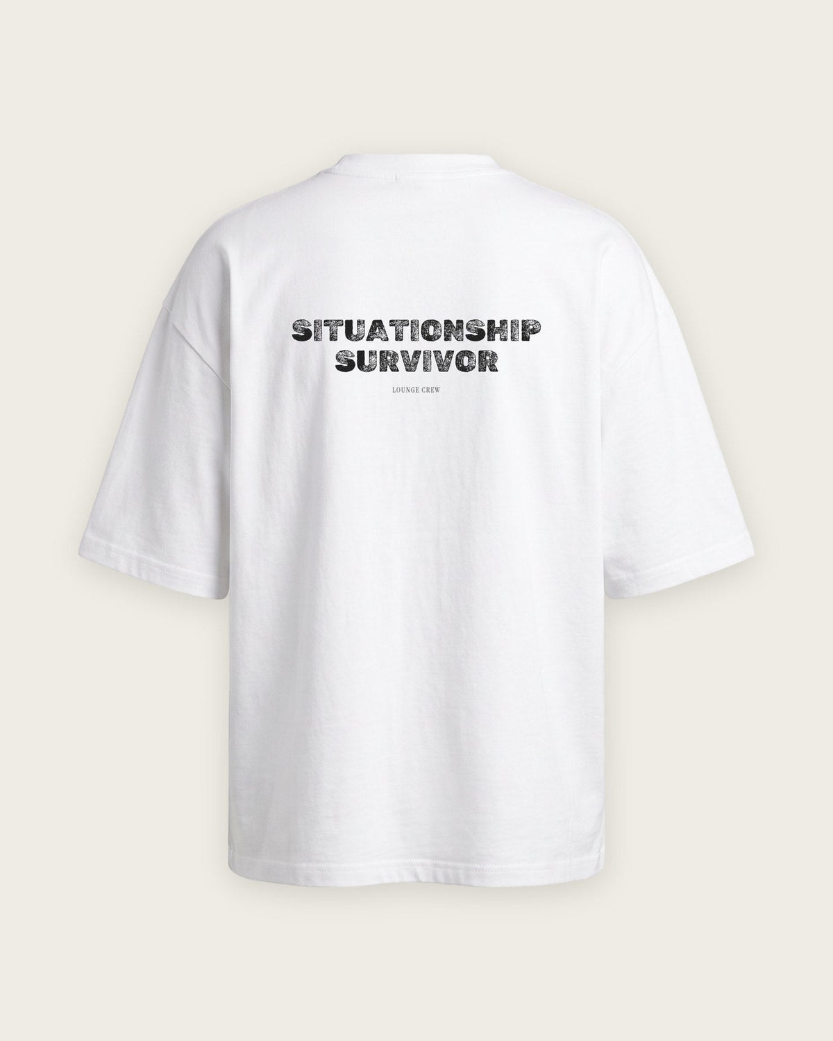 Camiseta Oversized “Situationship Survivor” — Branco