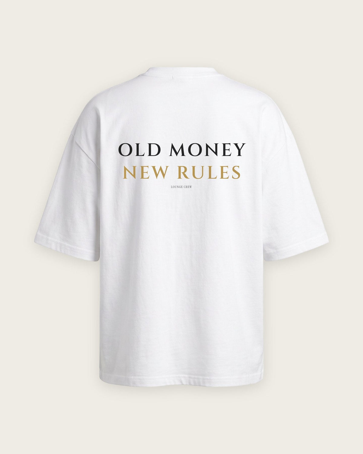 Camiseta Oversized “Old Money, New Rules” — Branco