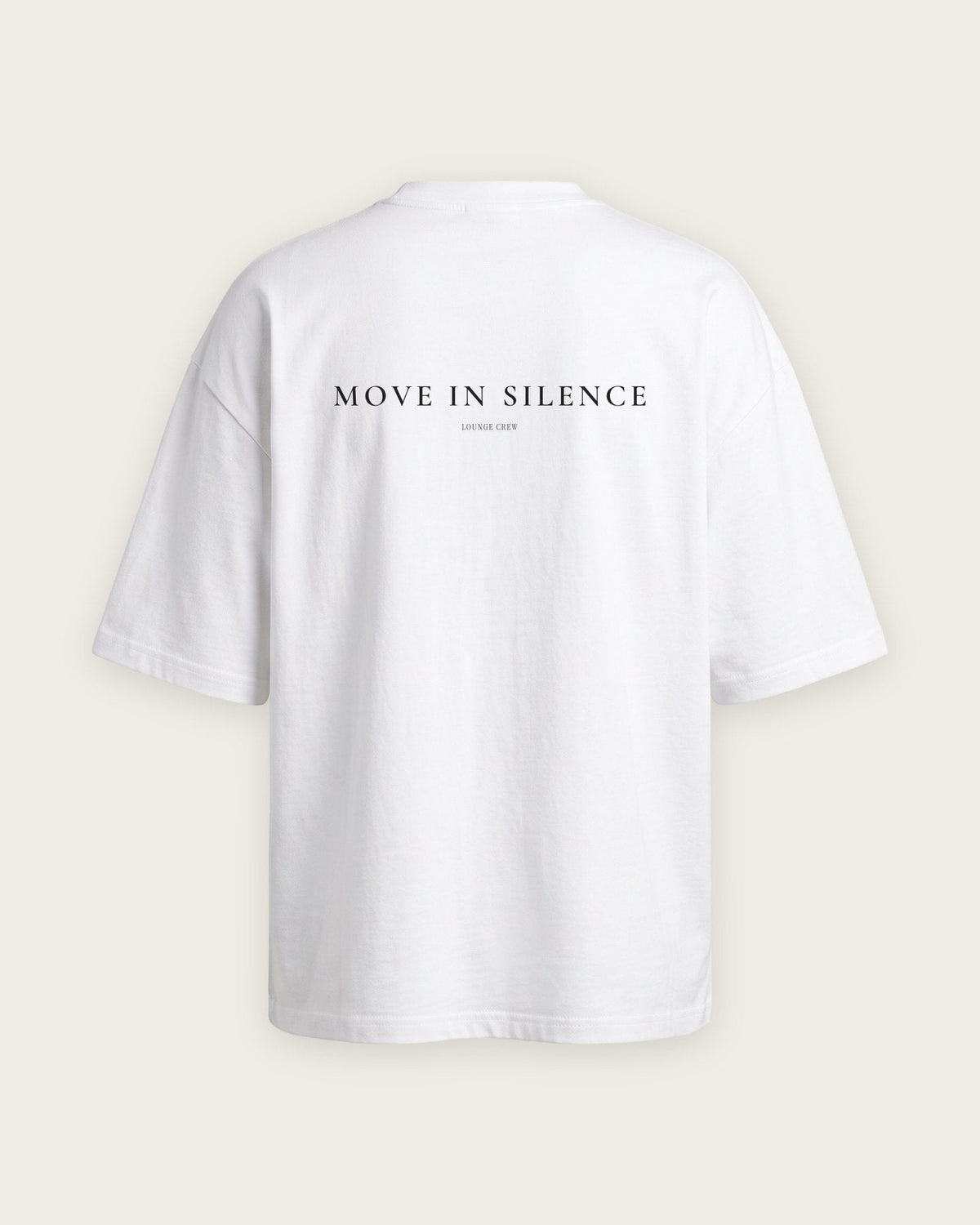 Camiseta Oversized “Move in Silence” — Branco