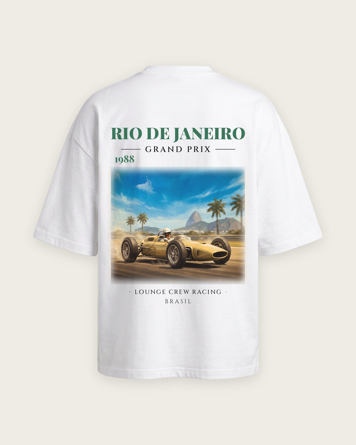 Camiseta “Rio de Janeiro Grand Prix 1988” — Branco — oversized