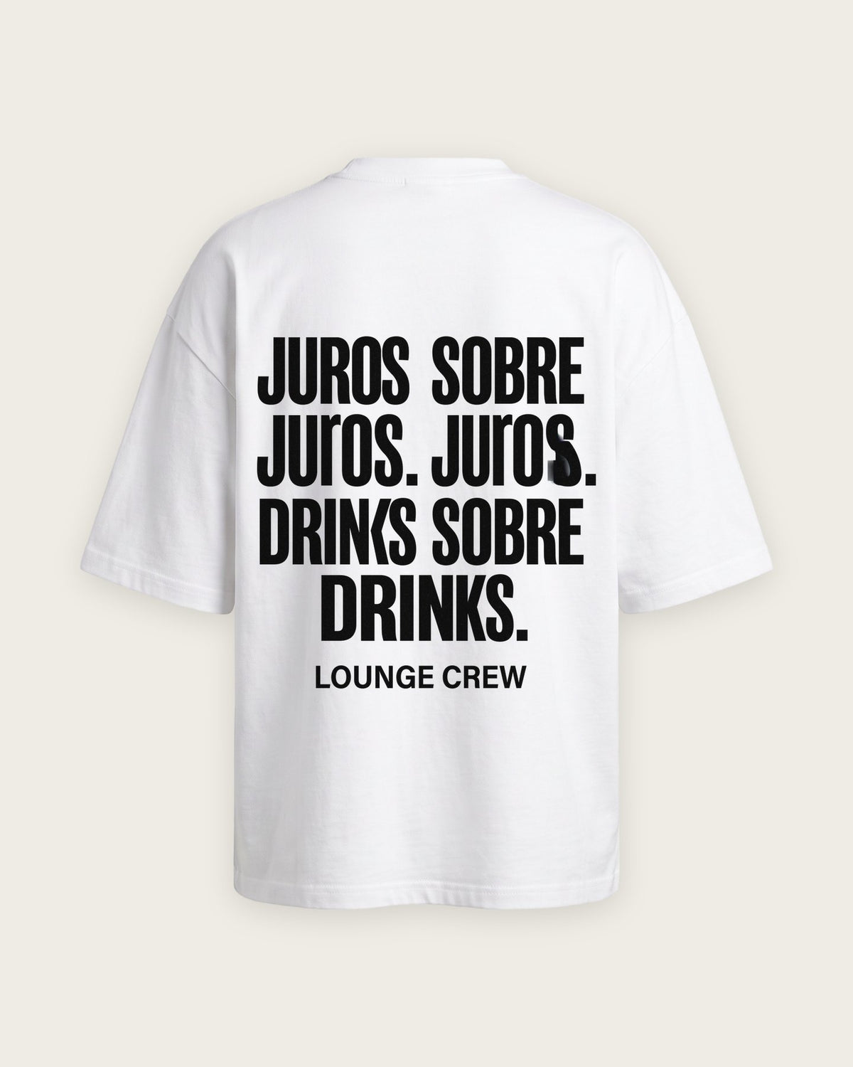 Camiseta “Juros sobre Juros, Drinks sobre Drinks” — Branco