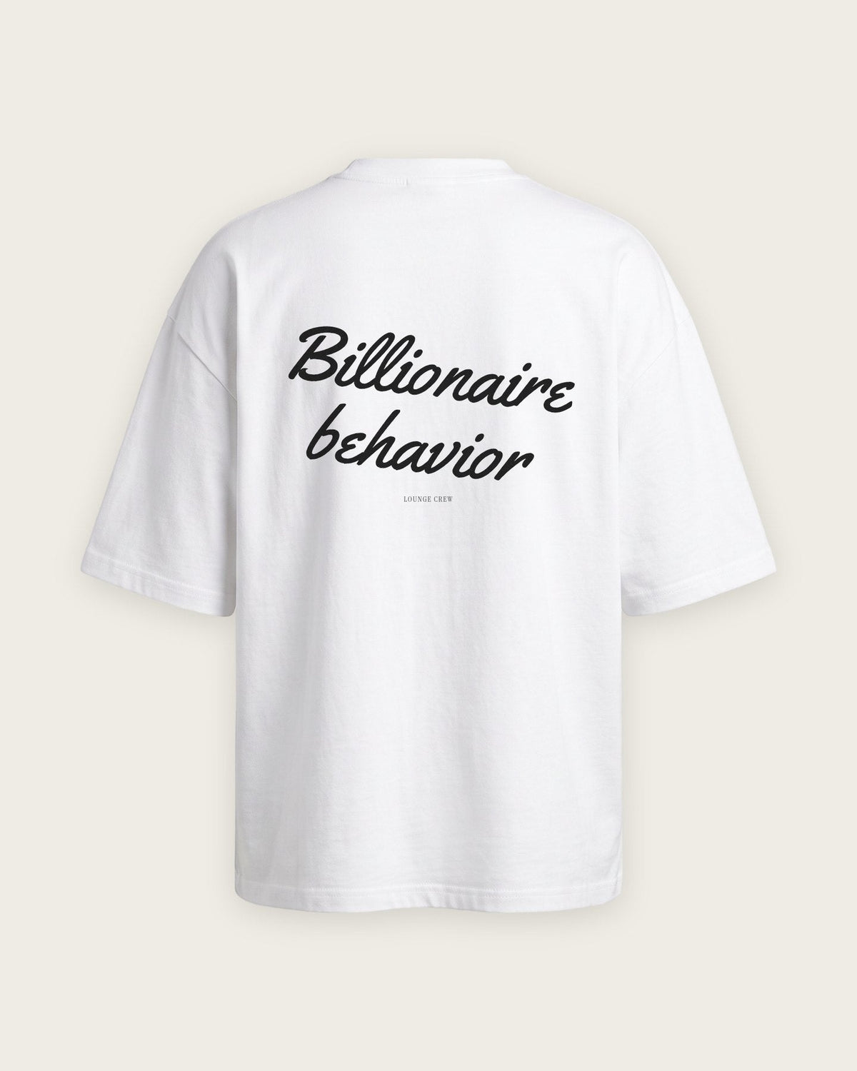 Camiseta Oversized “Billionaire Behavior” — Branco