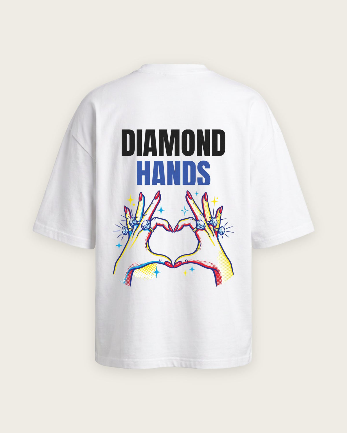 Camiseta Oversized “Diamond Hands” — Branco