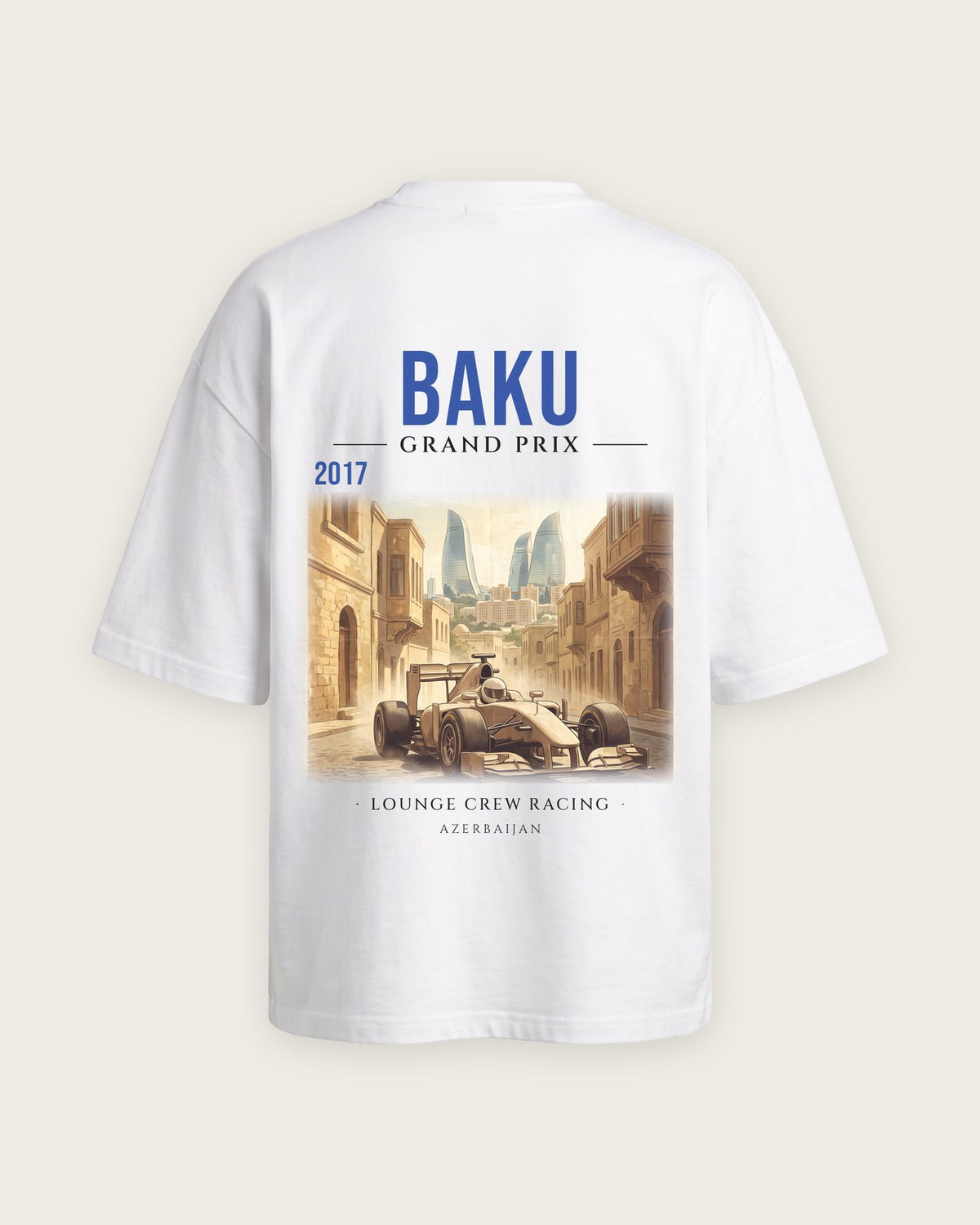 Camiseta “Baku 2017” — Branco — oversized