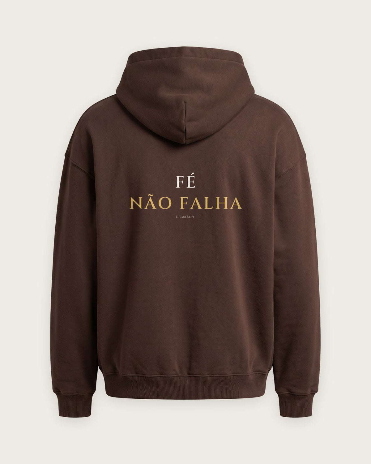 Moletom Oversized “Fé Não Falha” — Chocolate