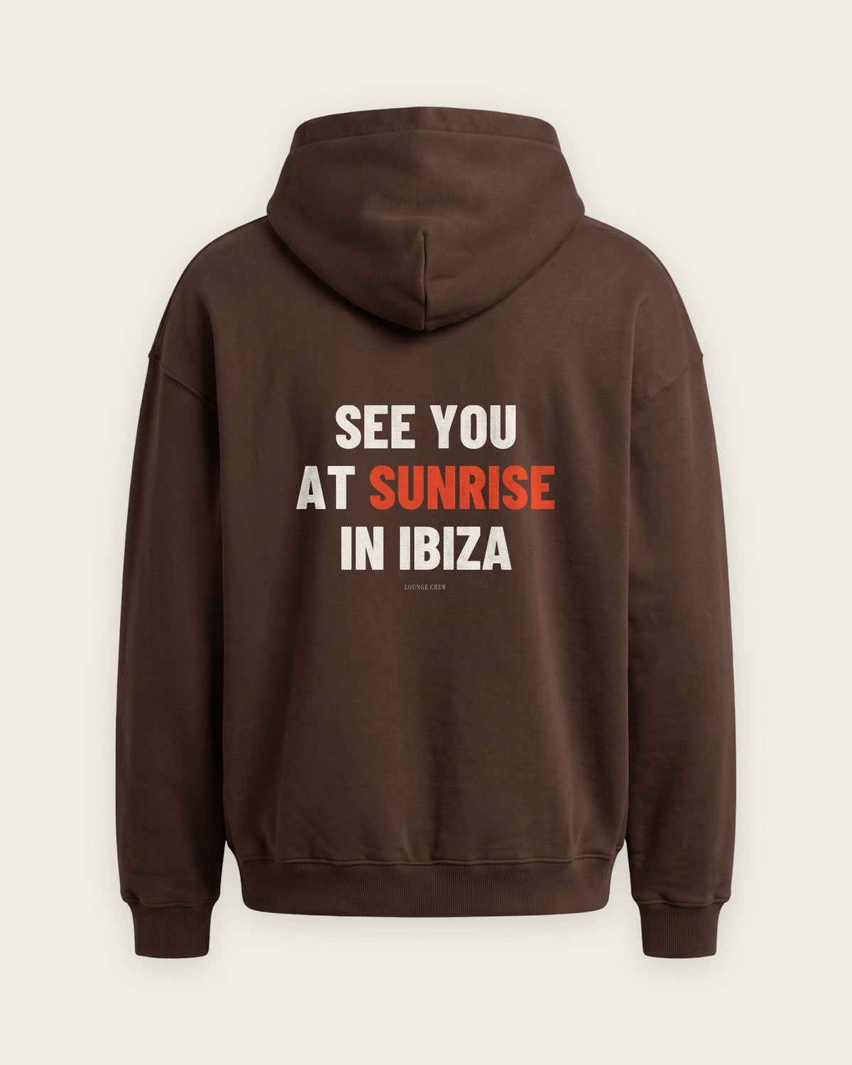 Moletom Oversized “See You at Sunrise in Ibiza” — Chocolate