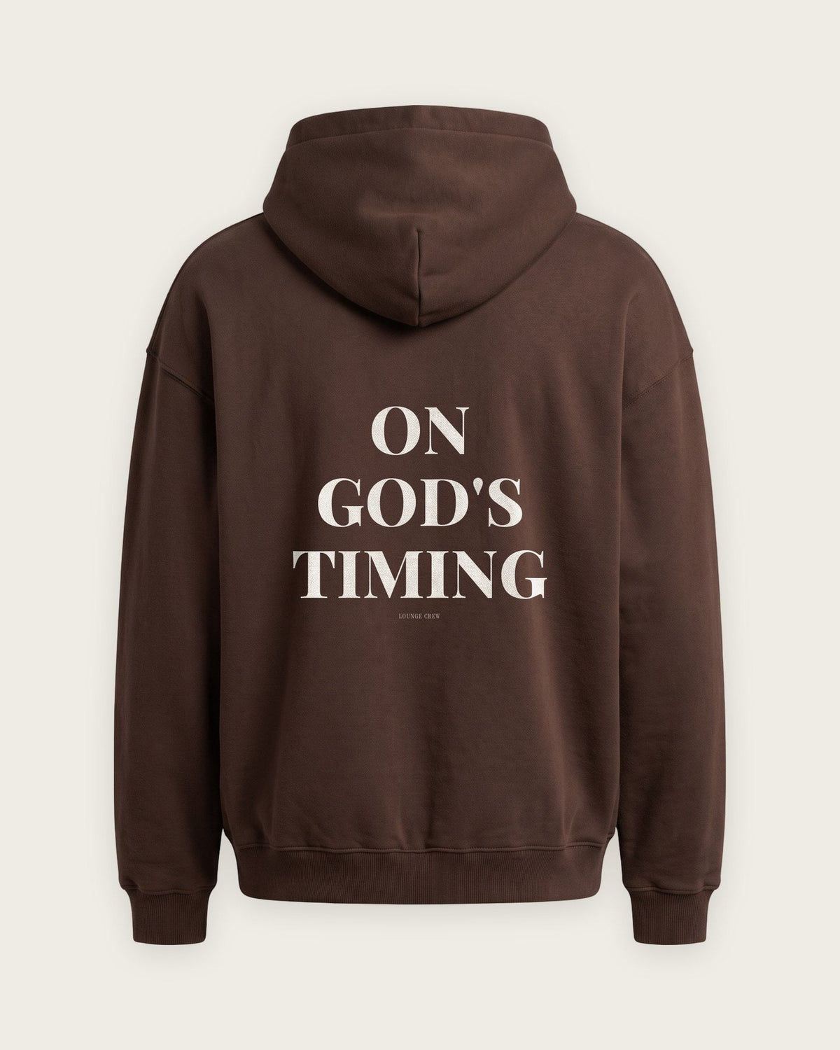 Moletom Oversized “On God's Timing” — Chocolate