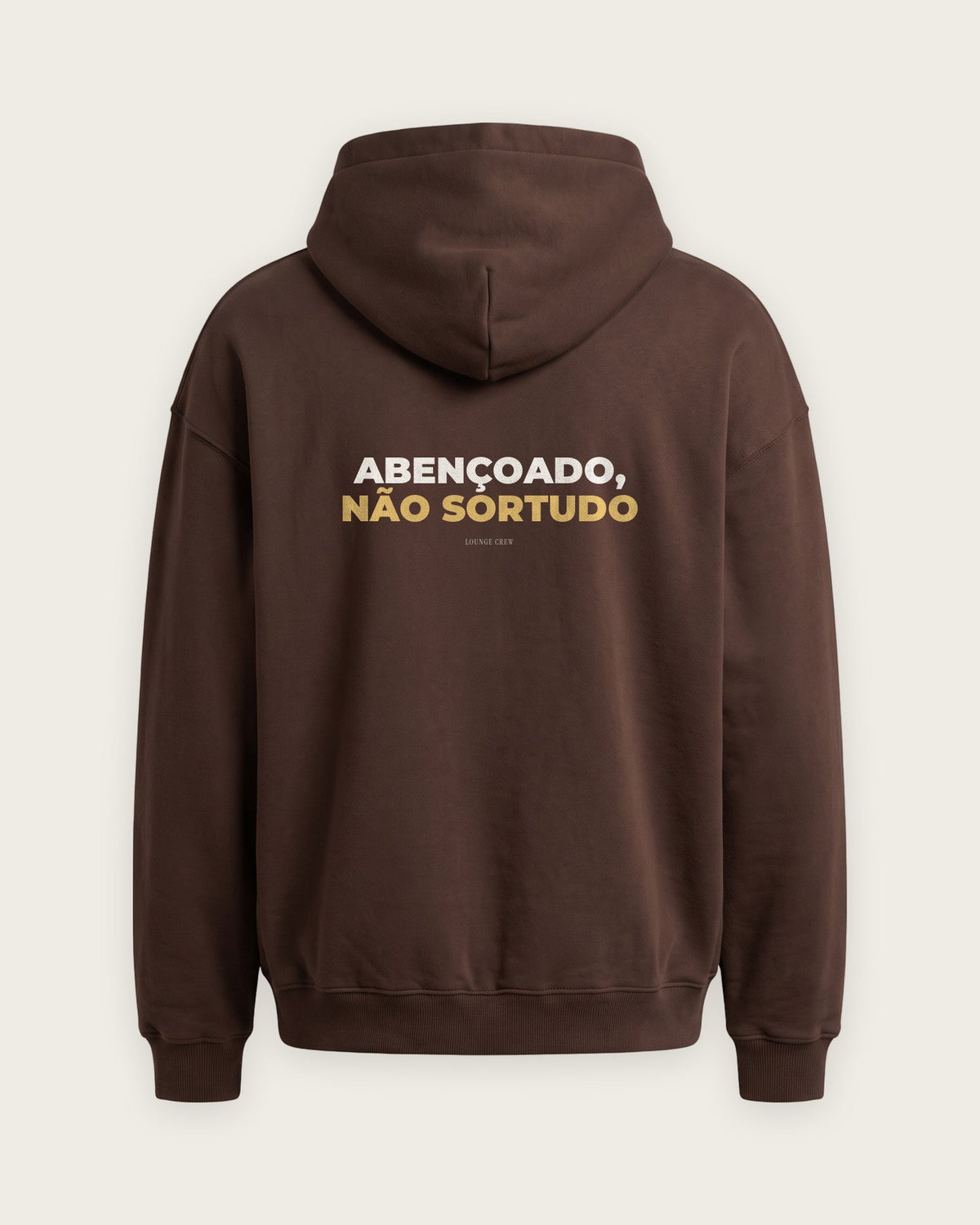 Moletom Oversized “Abençoado, Não Sortudo” — Chocolate